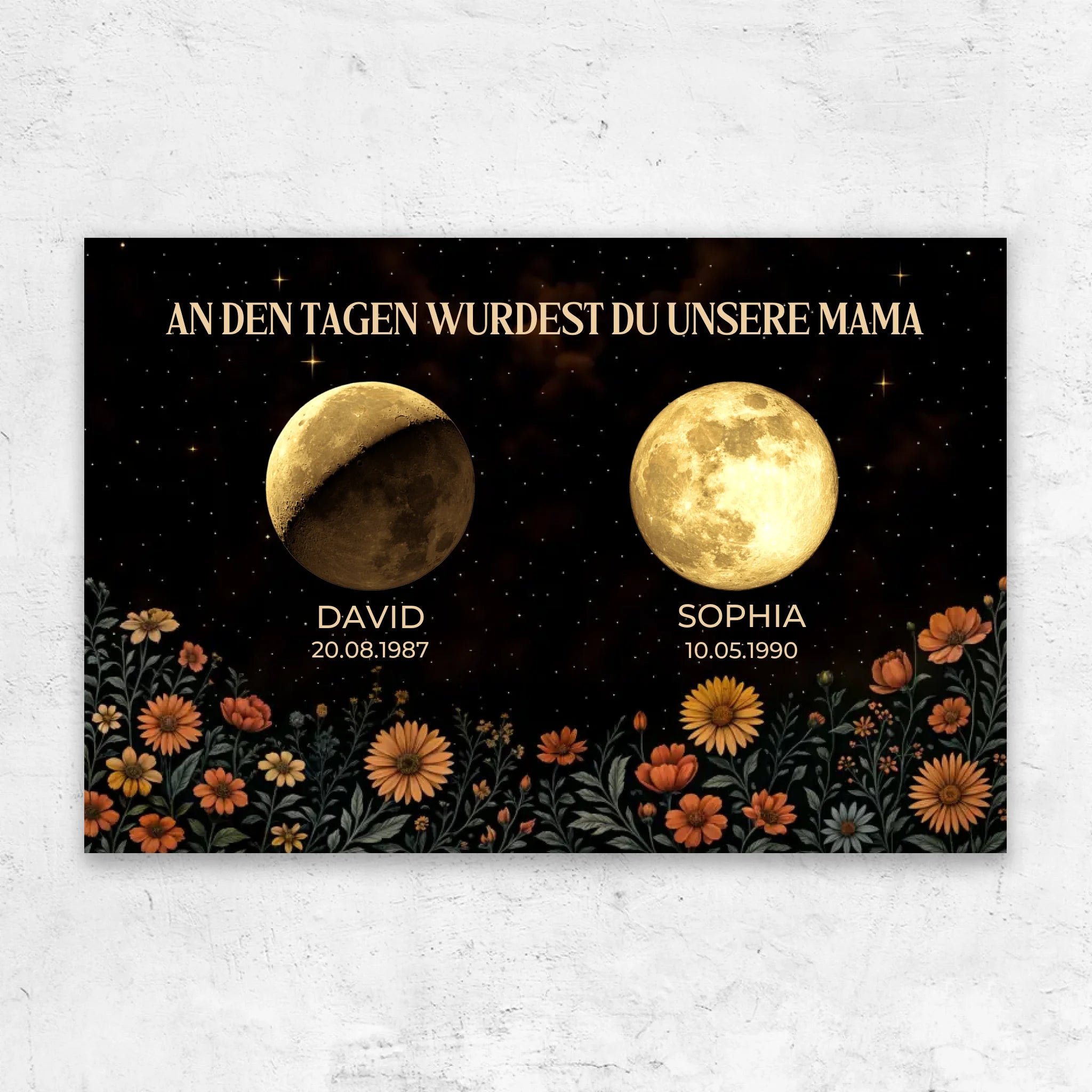 Personalisierte Leinwand "Die Tage, an denen du Mama wurdest"