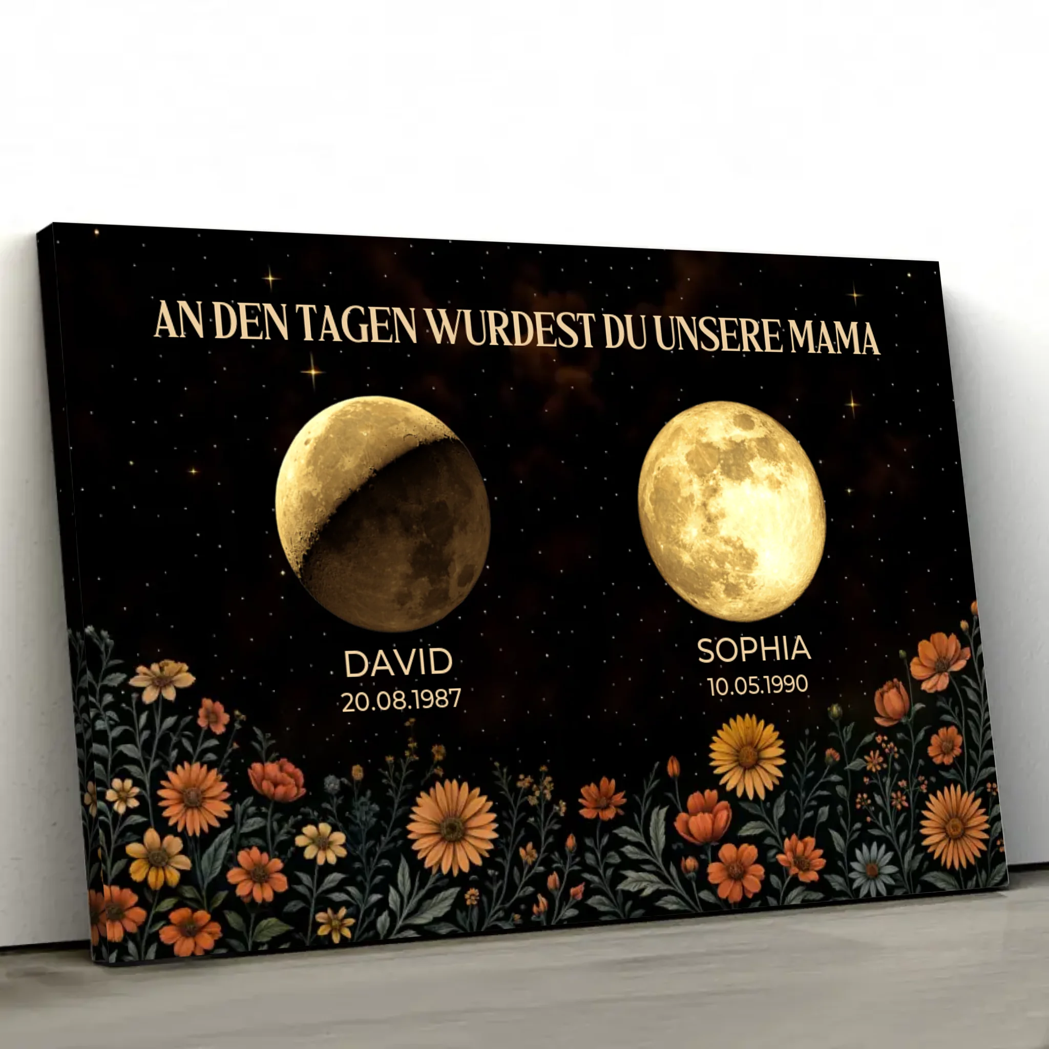 Personalisierte Leinwand "Die Tage, an denen du Mama wurdest"