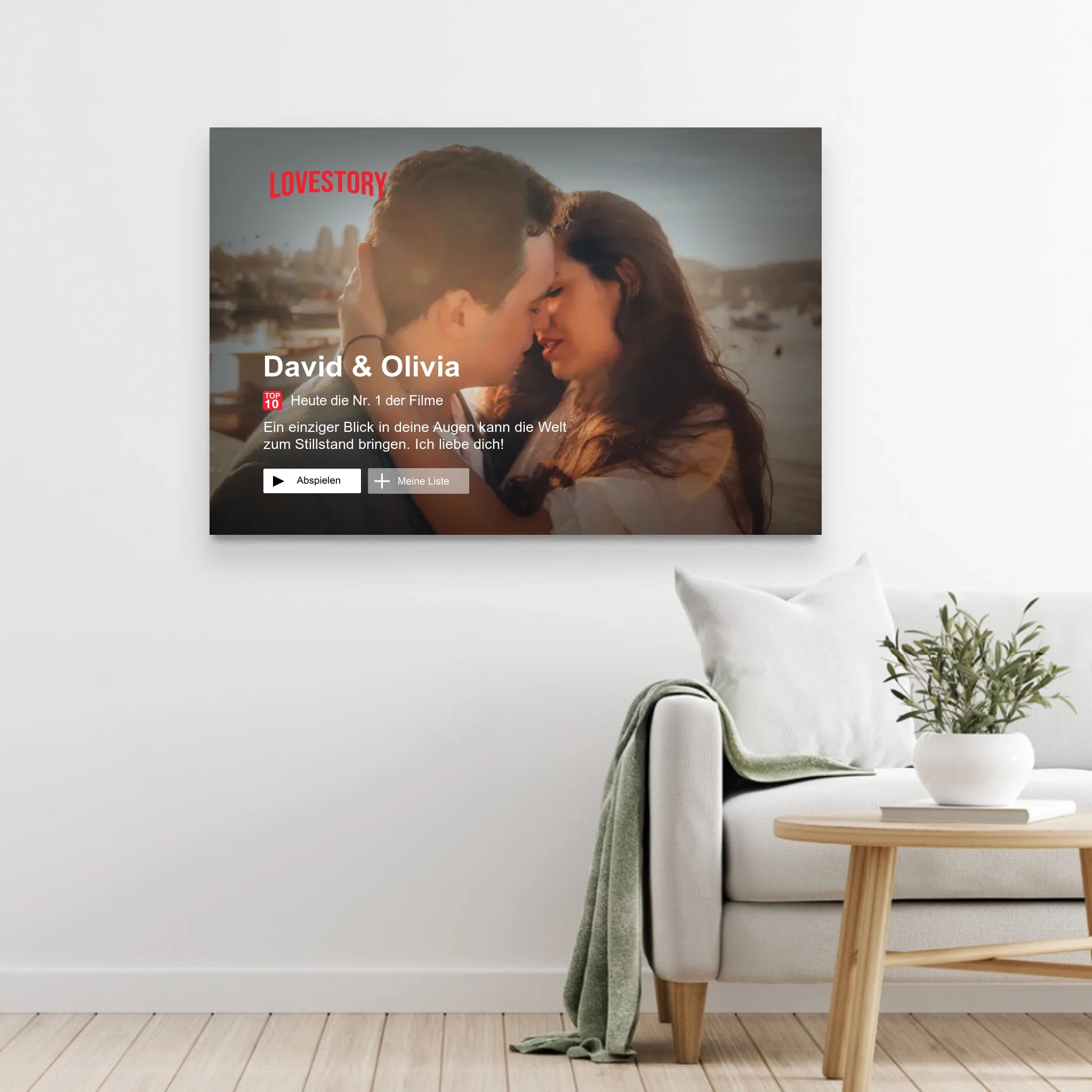 Personalisierte Leinwand "Lovestory"