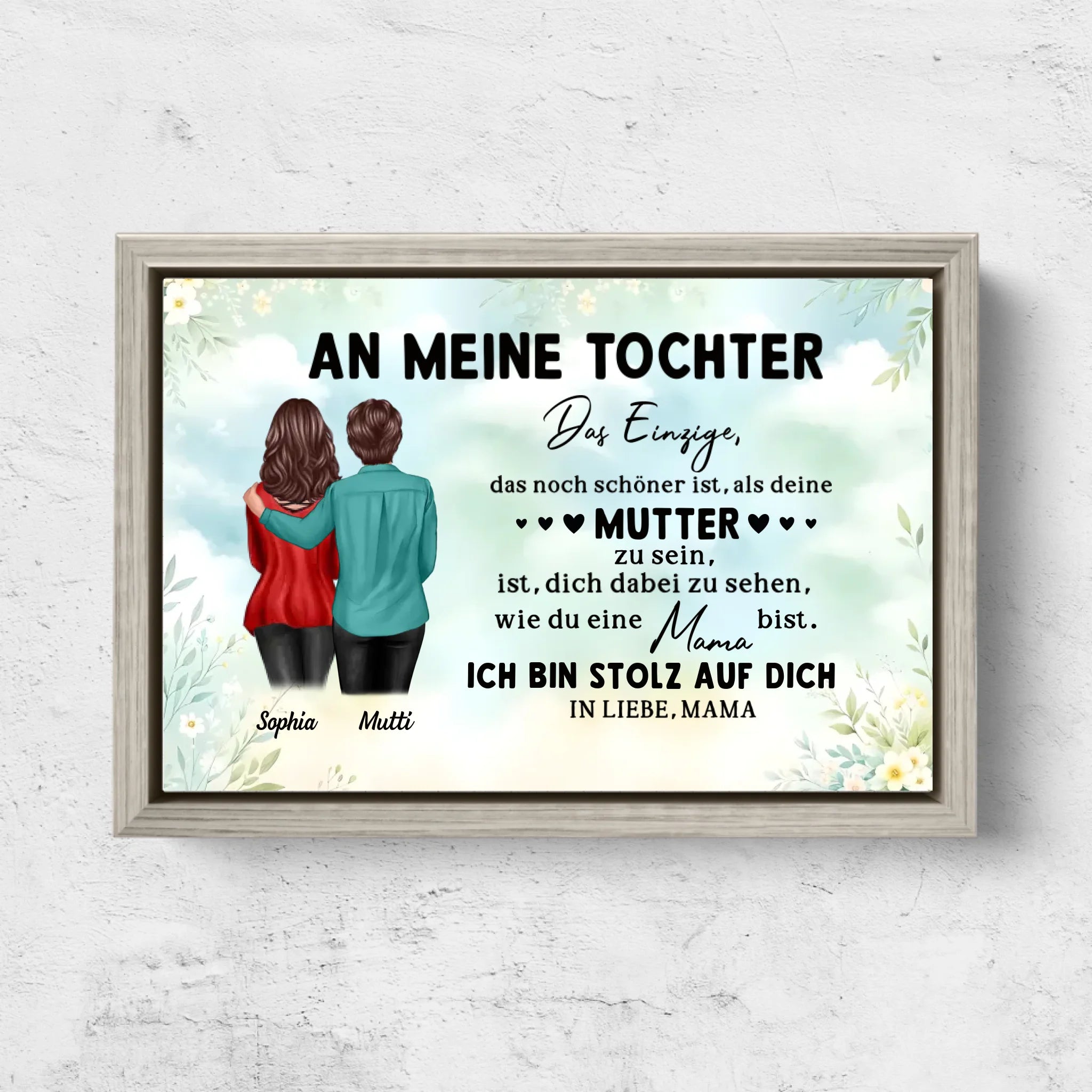 Personalisierte Leinwand "Von Mutter zu Tochter - Muttertagsgeschenk"