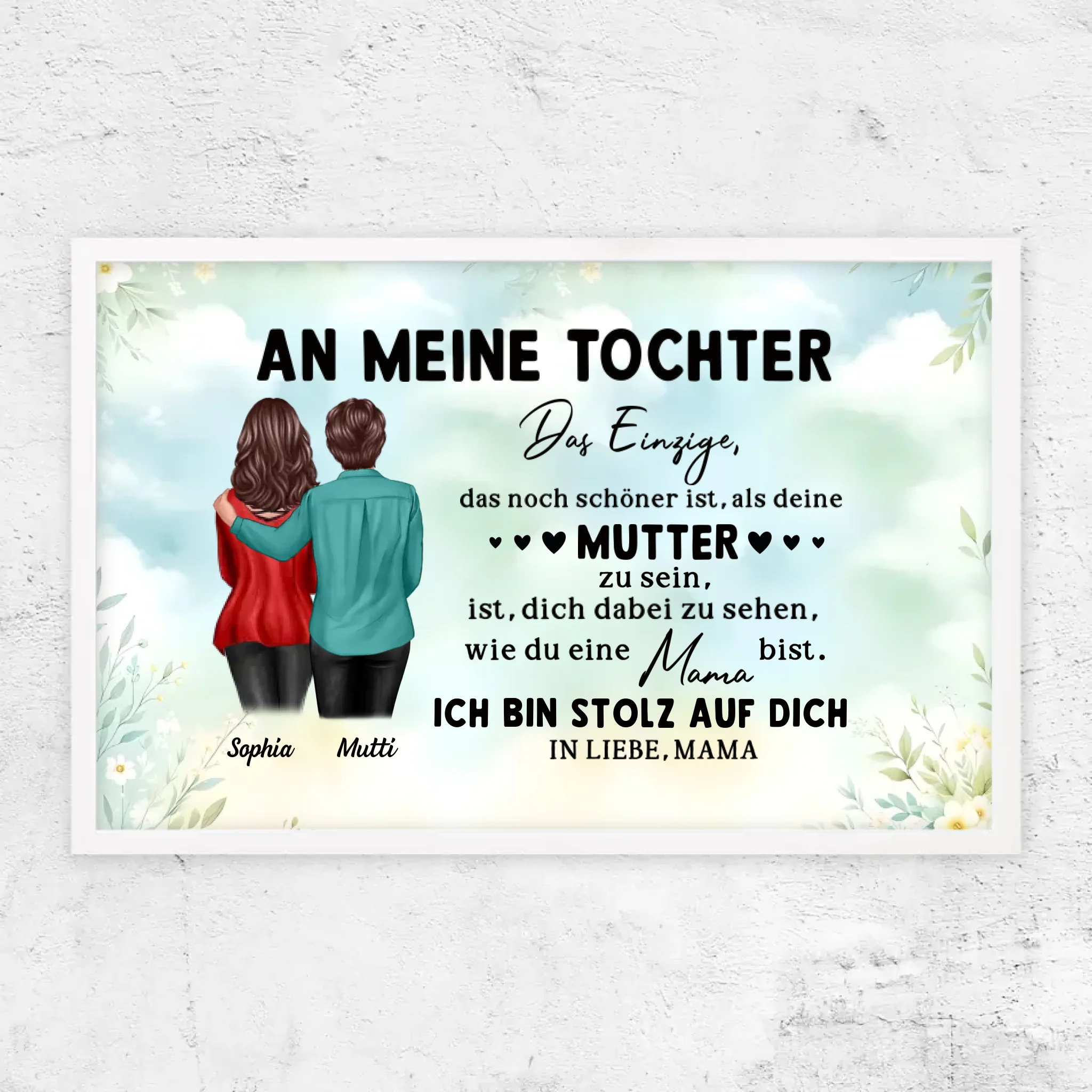 Personalisiertes Poster "Von Mutter zu Tochter - Muttertagsgeschenk"