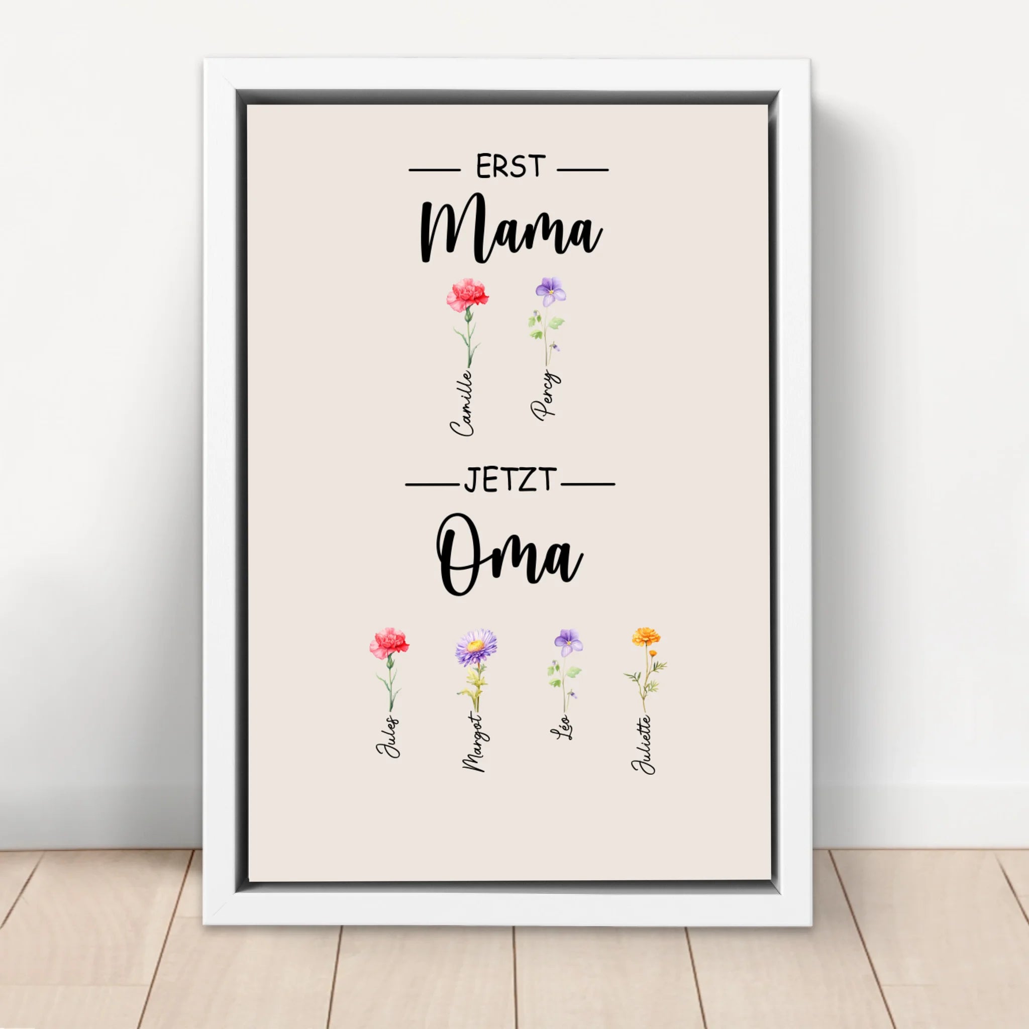 Personalisierte Leinwand "Erst Mama, jetzt Oma"