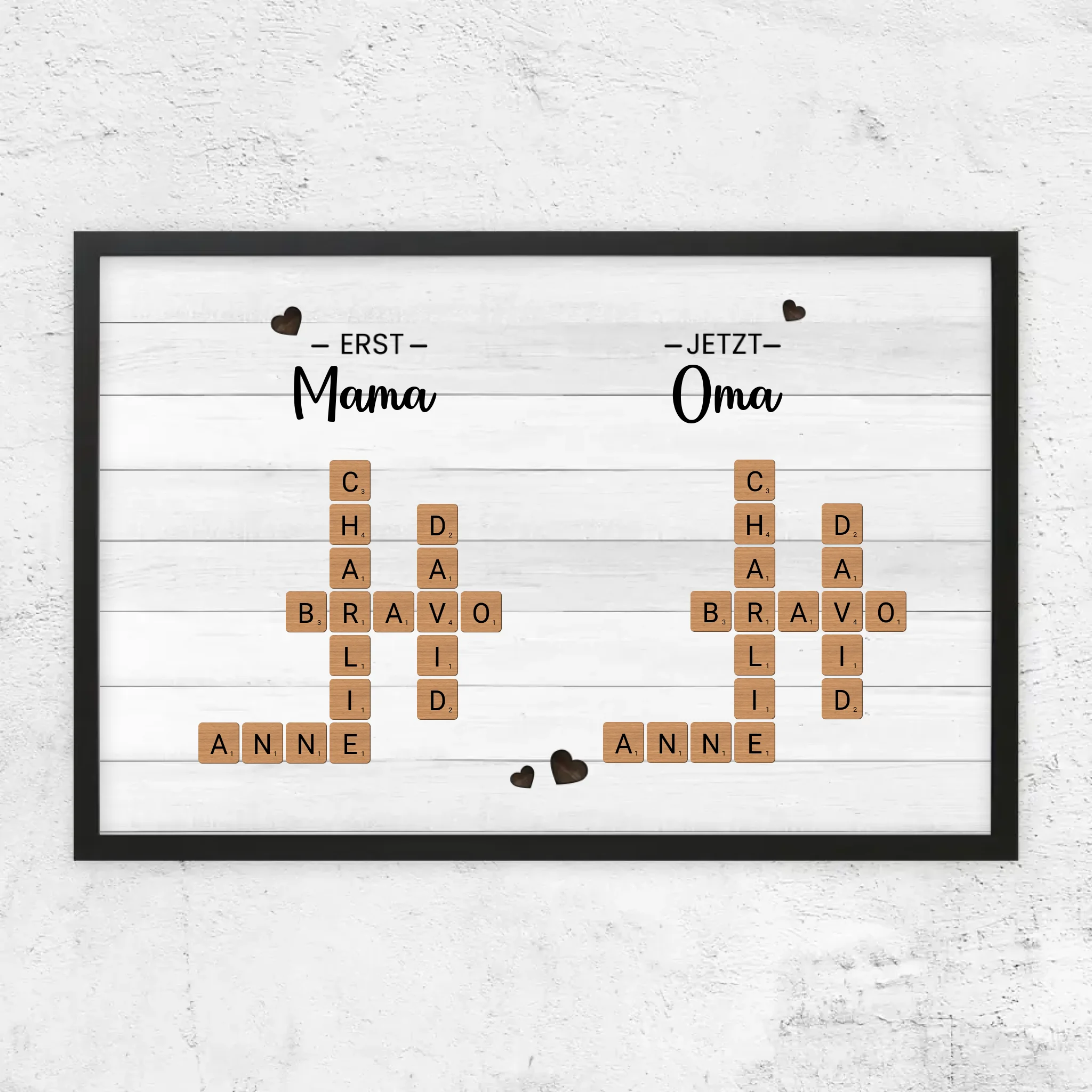 Personalisiertes Poster "Erst mama, Jetzt Oma - Kreuzworträtsel"