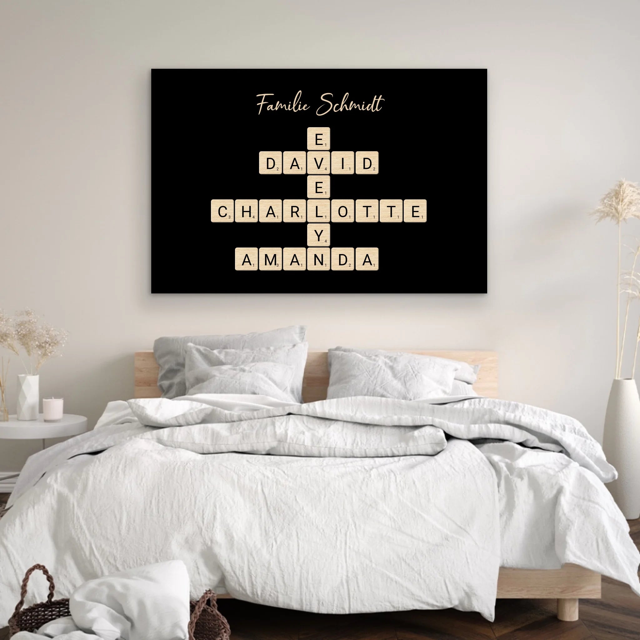 Personalisierte Leinwand "Familien-Kreuzworträtsel - Horizontal"
