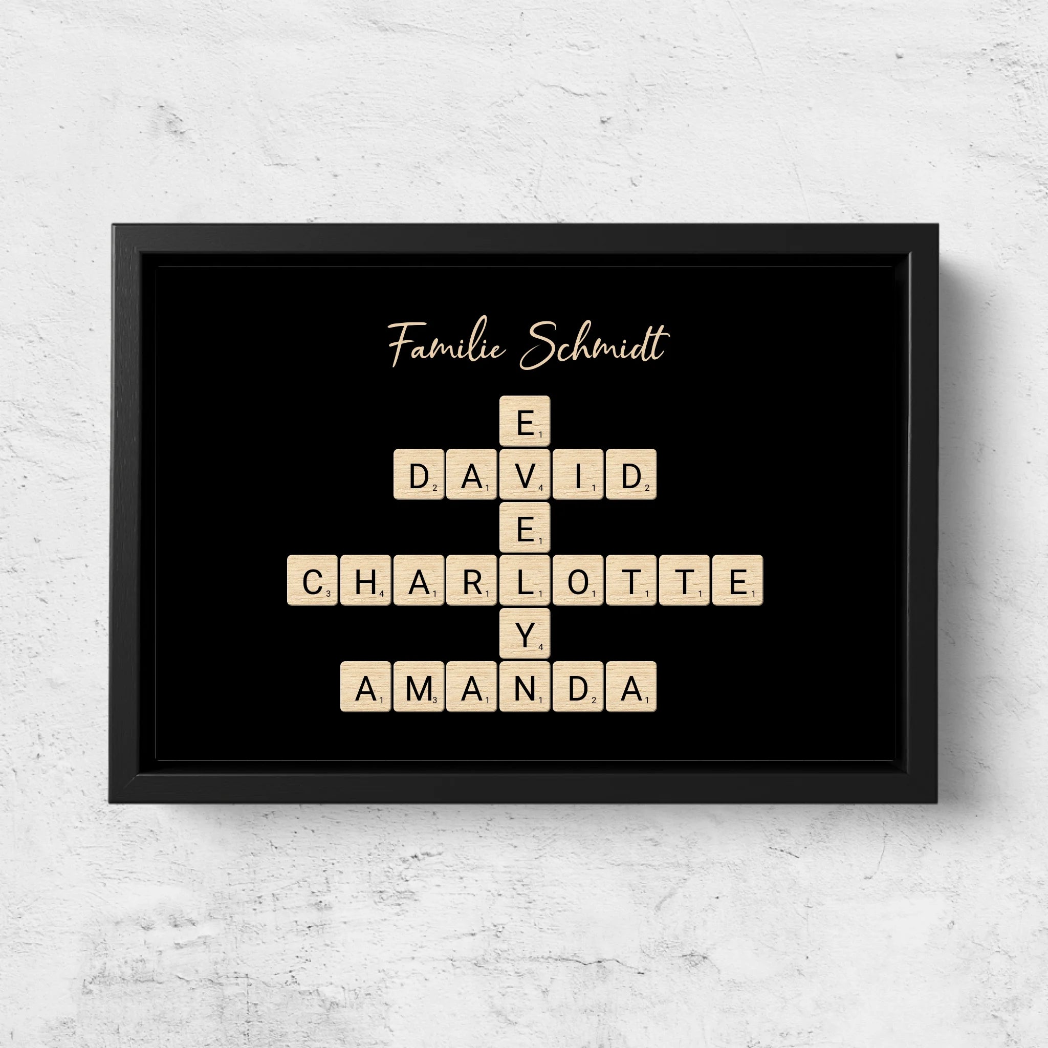 Personalisierte Leinwand "Familien-Kreuzworträtsel - Horizontal"