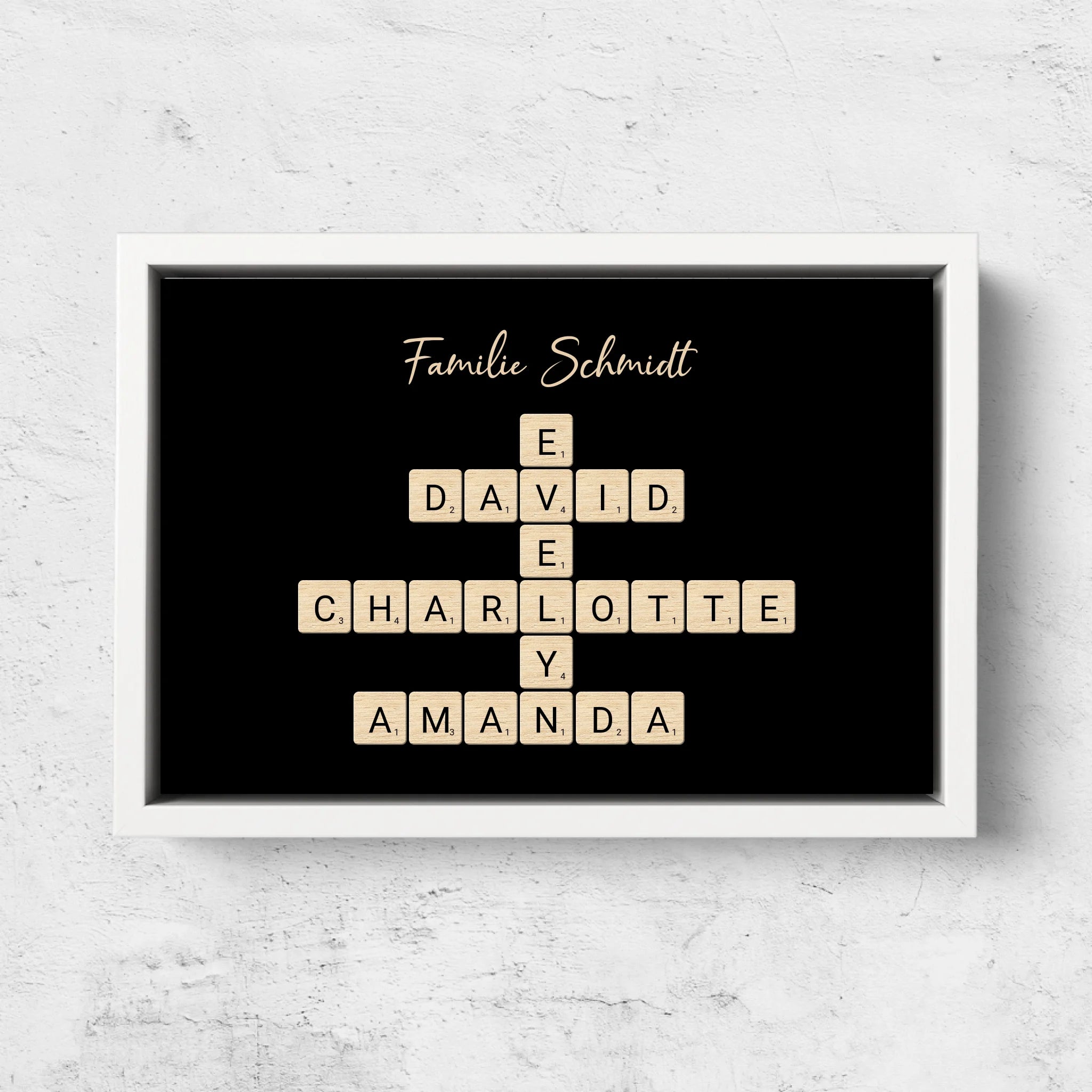 Personalisierte Leinwand "Familien-Kreuzworträtsel - Horizontal"