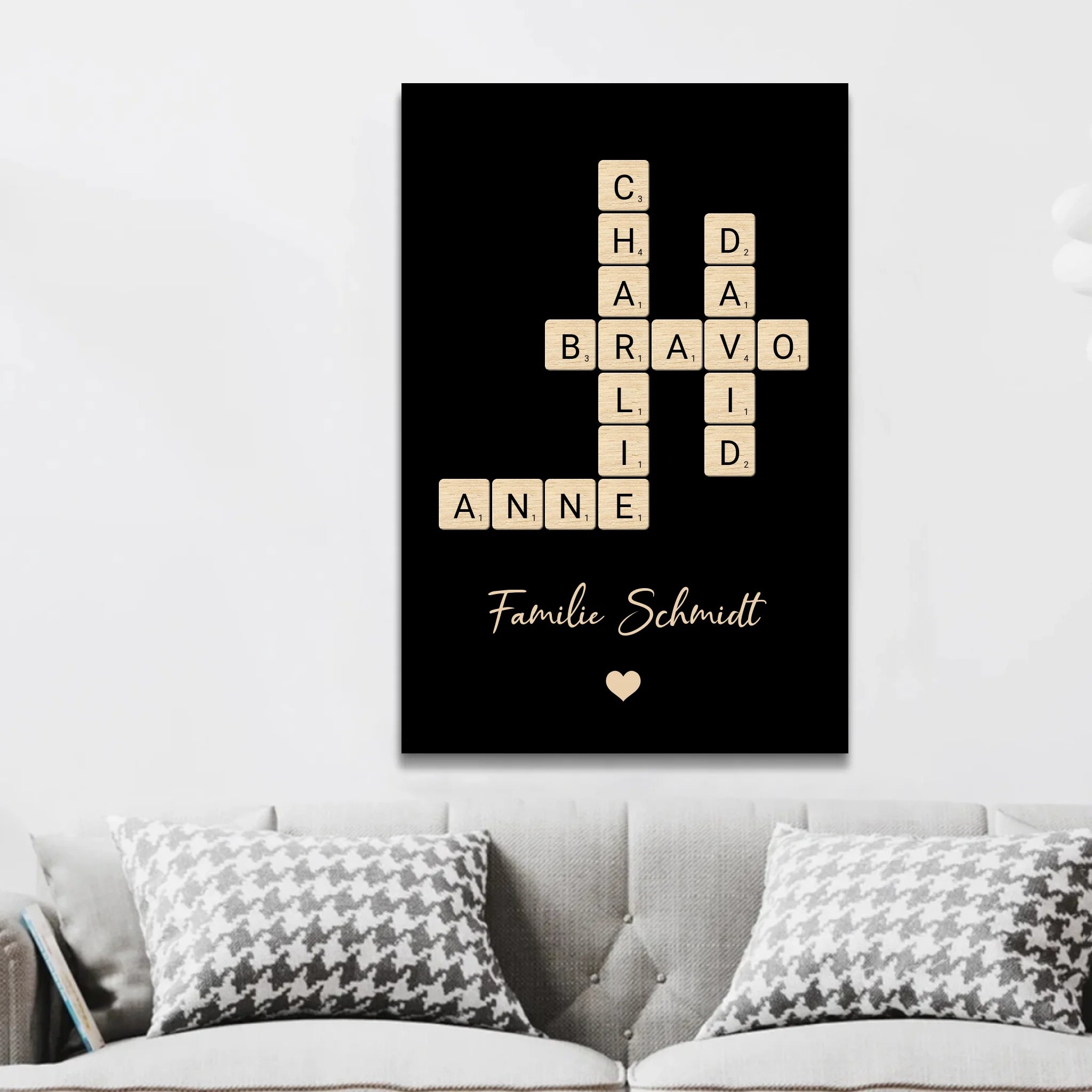 Personalisierte Leinwand "Familien-Kreuzworträtsel"