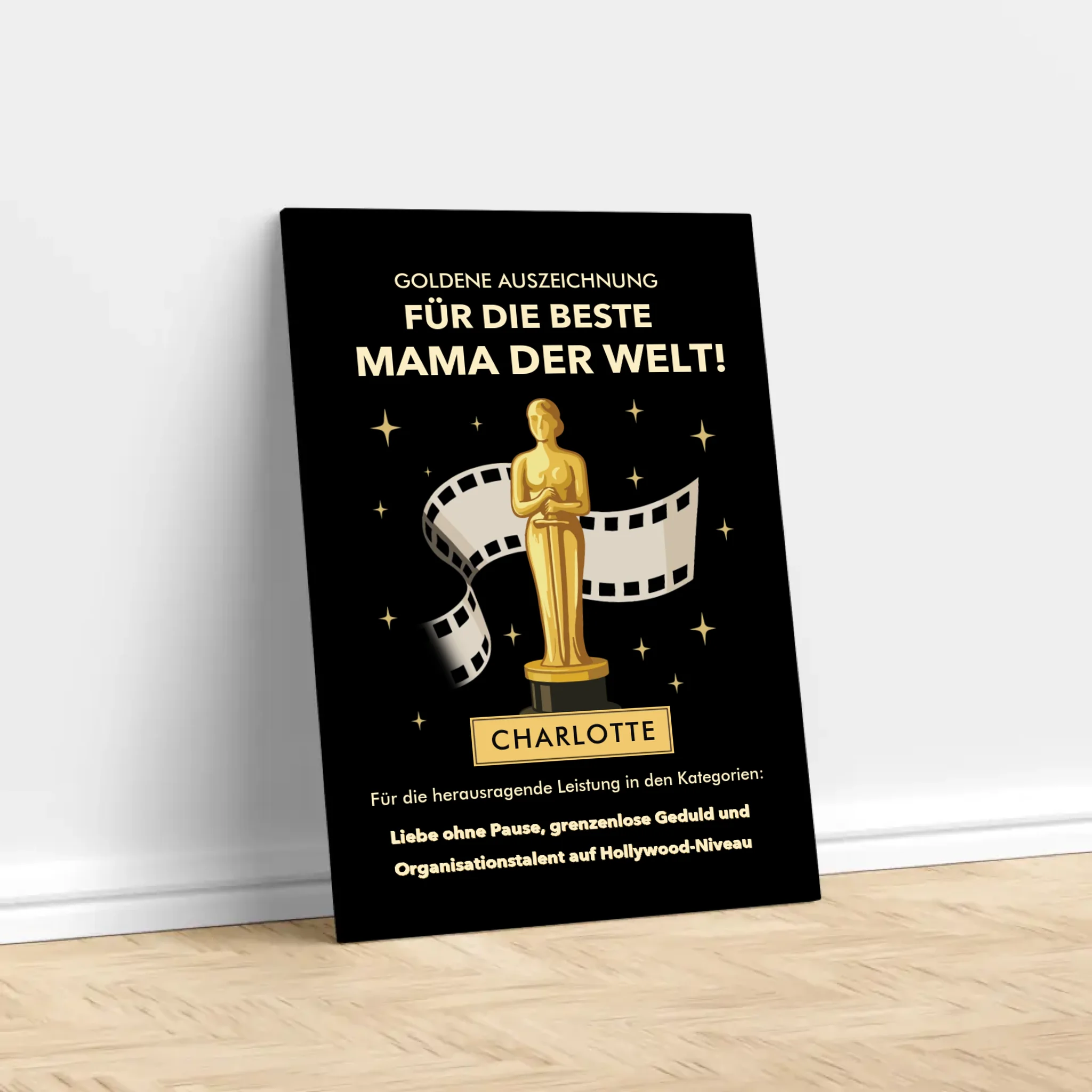 Personalisierte Leinwand "Goldene Auszeichnung"
