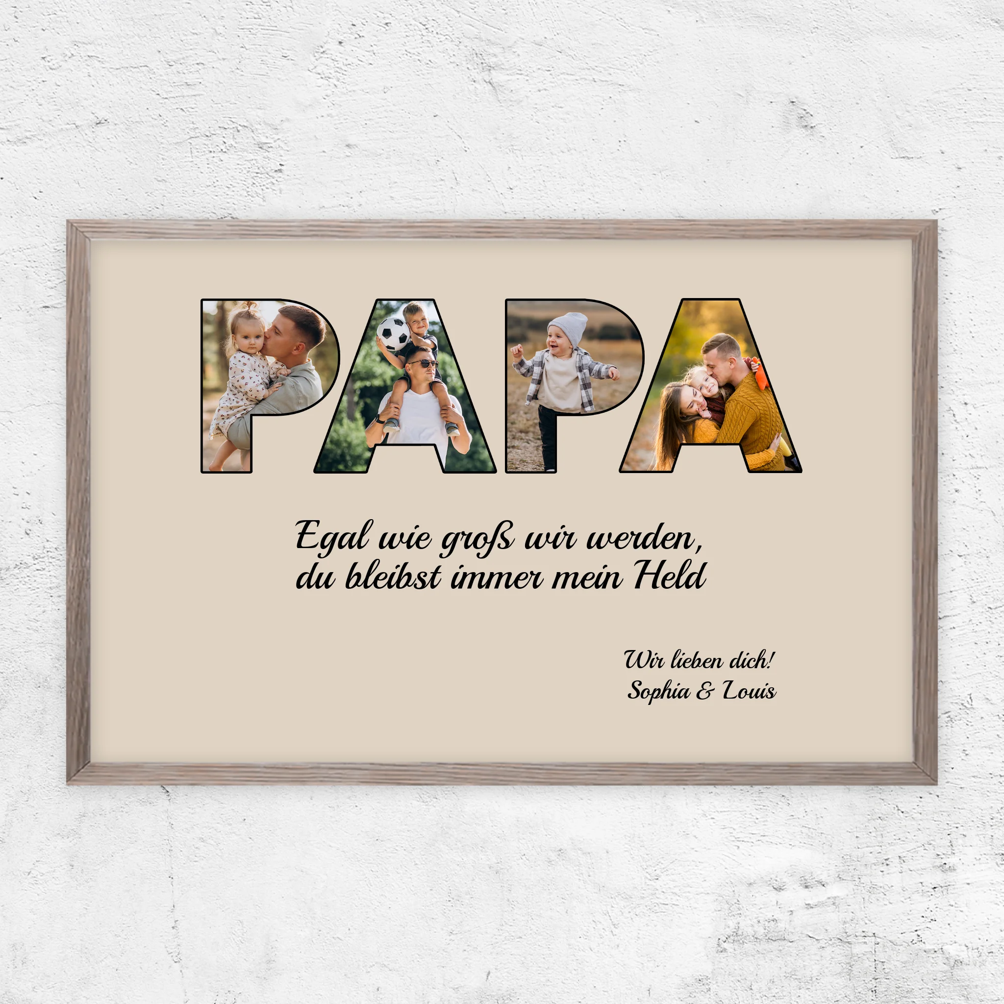 Personalisiertes Poster "Papa bleibt mein Held"