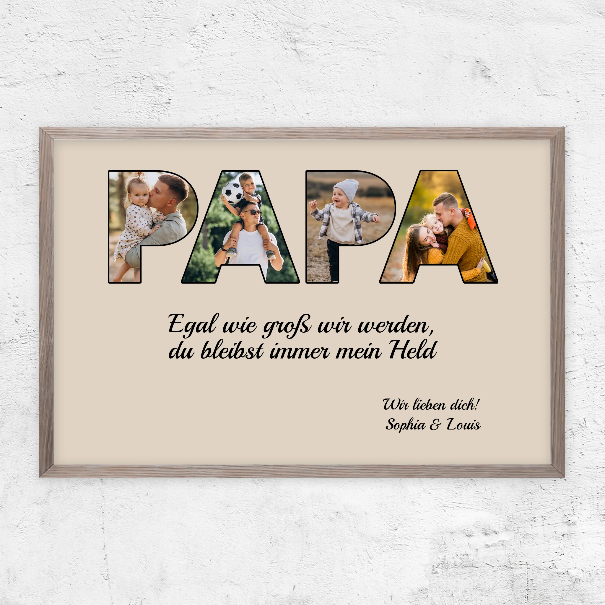 Personalisiertes Poster "Papa bleibt mein Held"