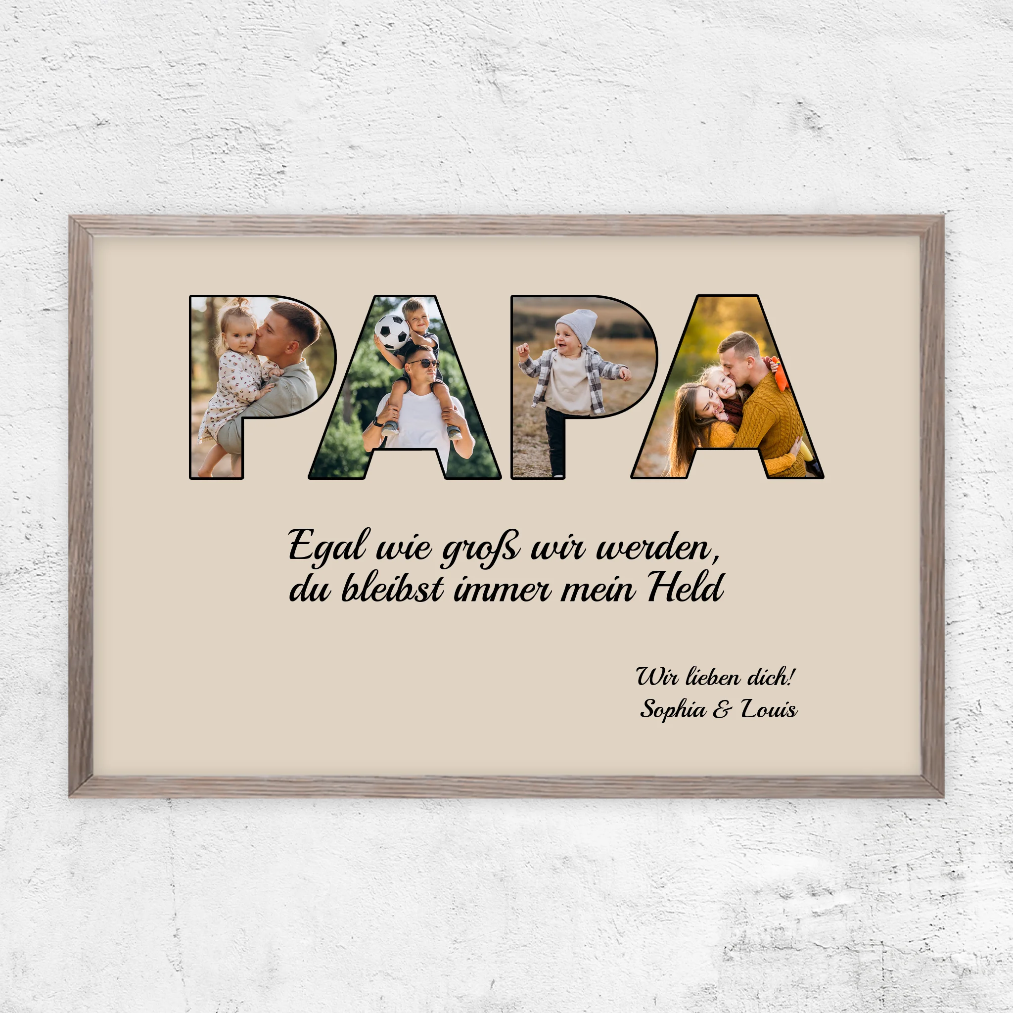 Personalisiertes Poster "Papa bleibt mein Held"
