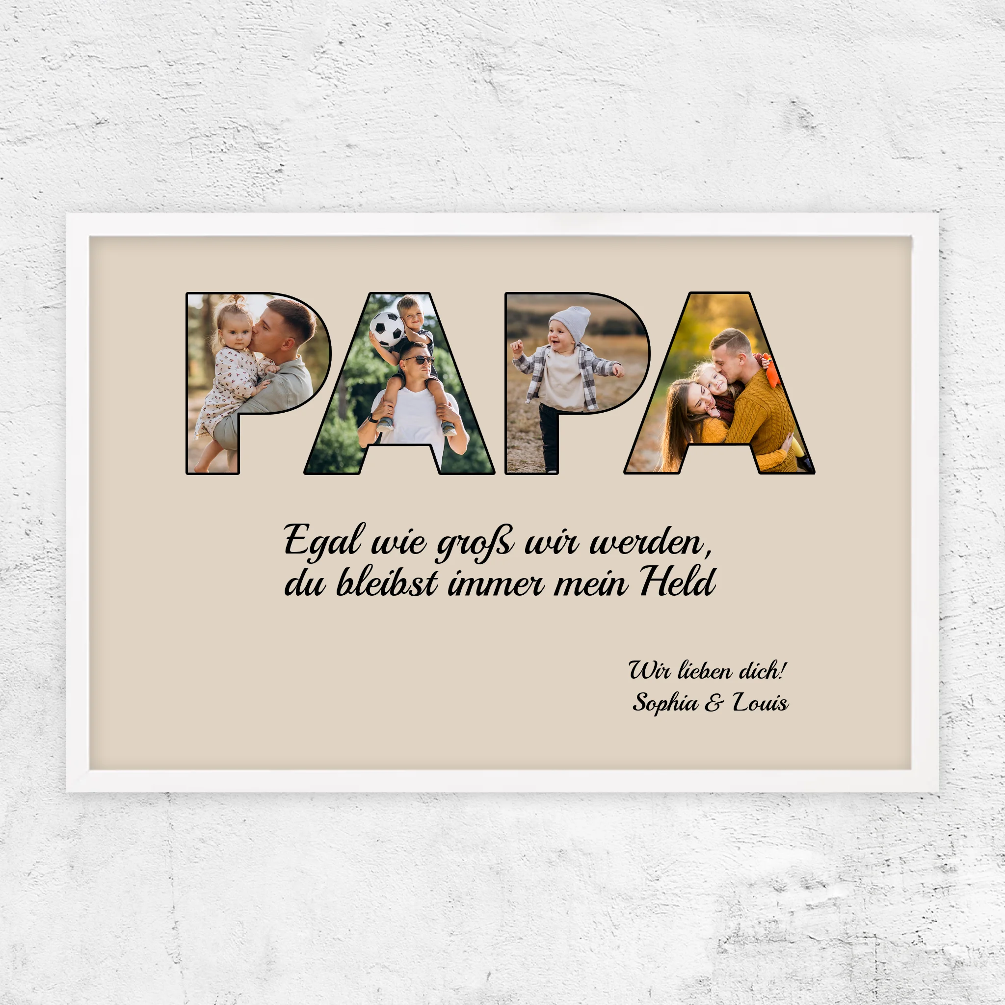 Personalisiertes Poster "Papa bleibt mein Held"