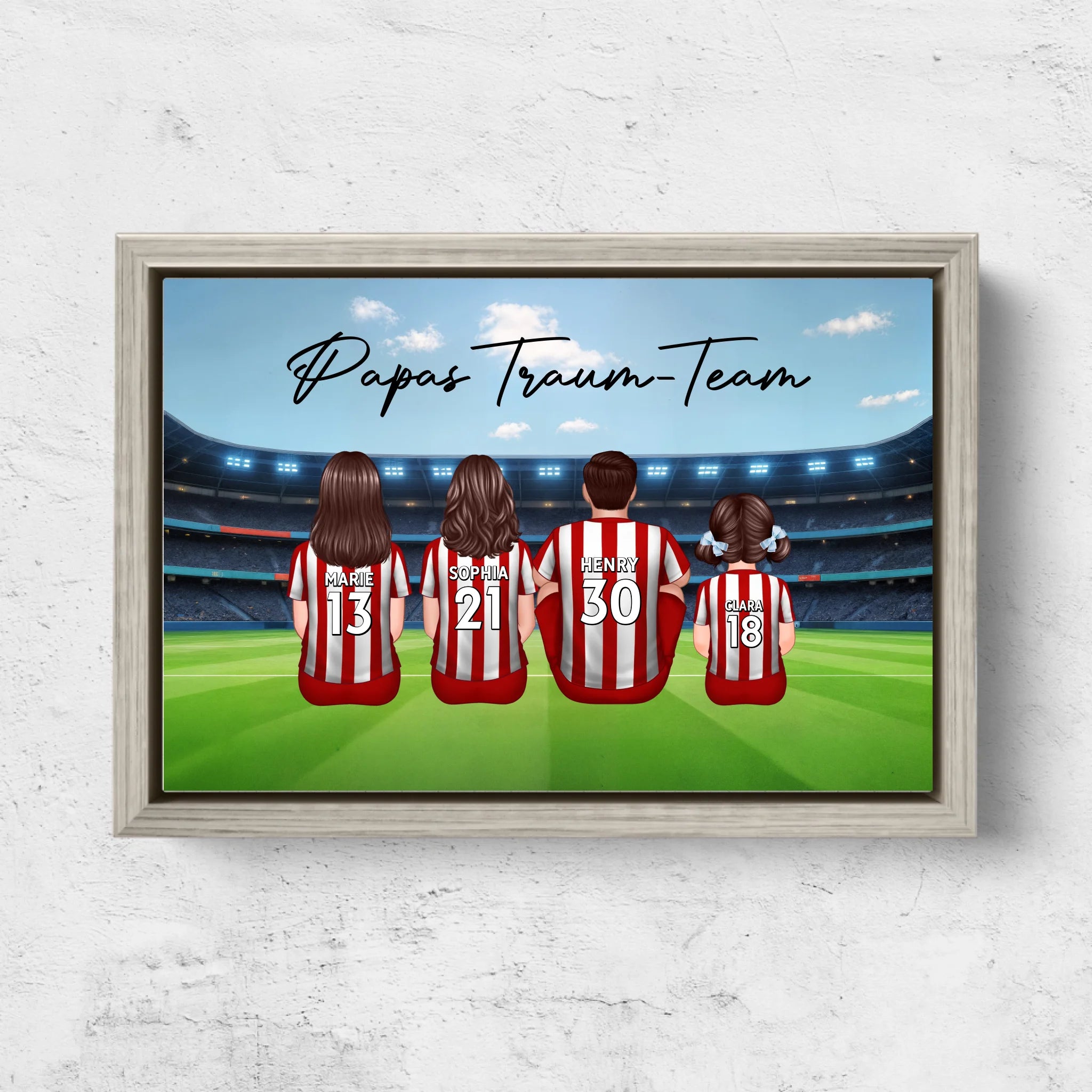 Personalisierte Leinwand "Papas Traum-Team - Fußball"