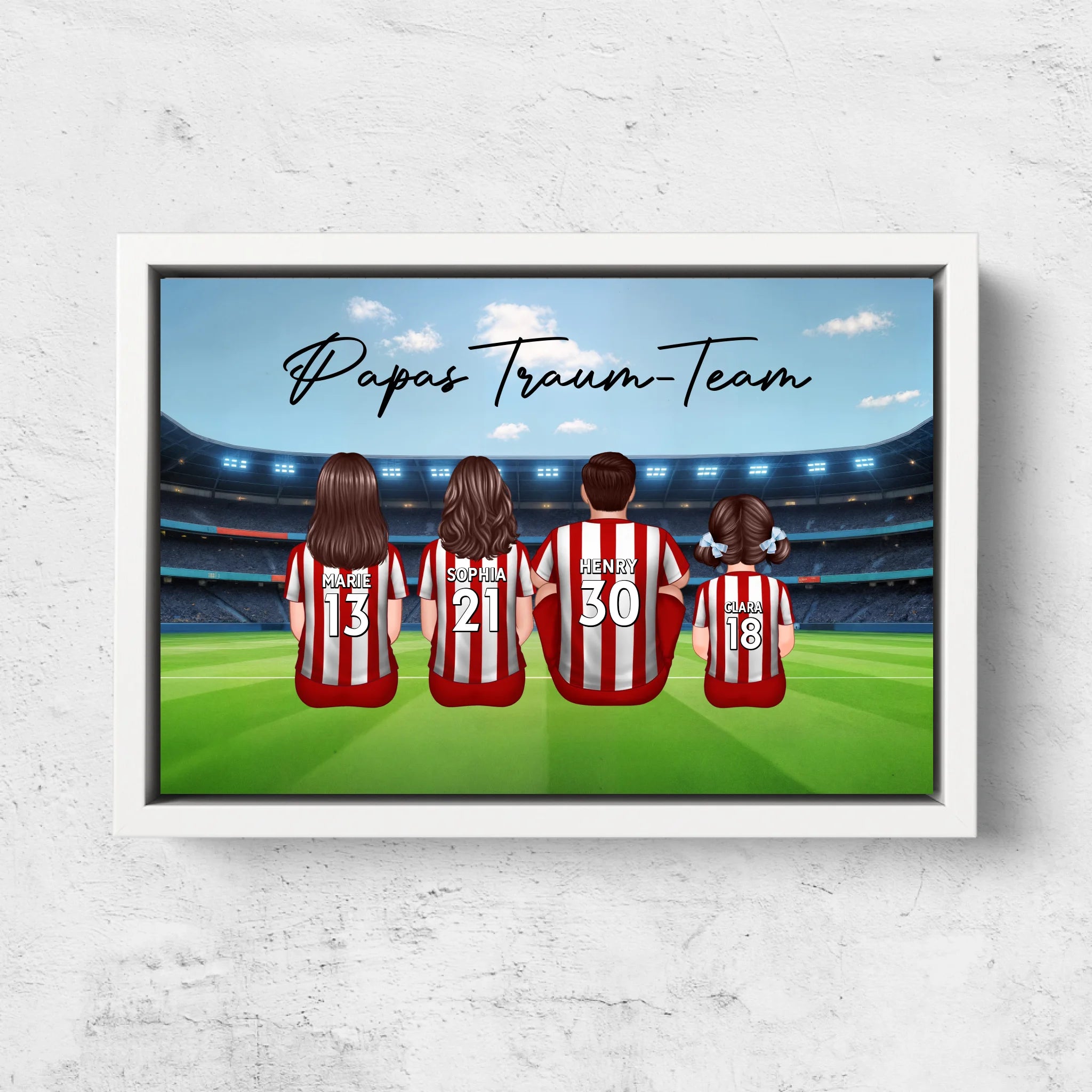 Personalisierte Leinwand "Papas Traum-Team - Fußball"