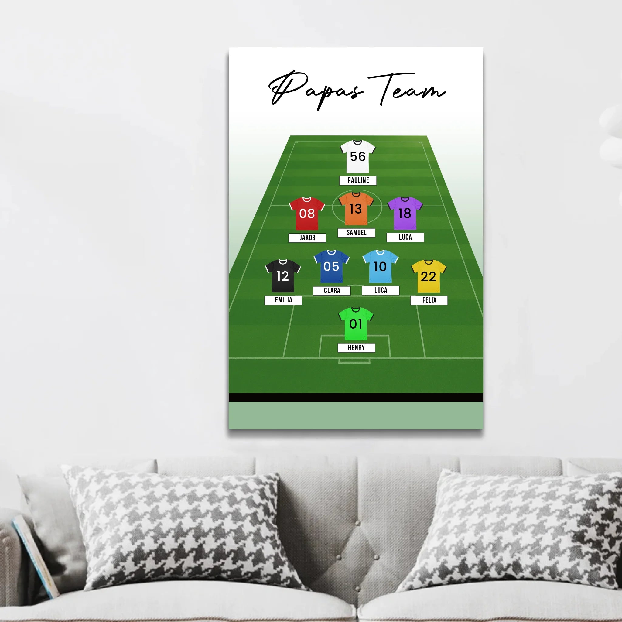 Personalisierte Leinwand "Personalisierbare Fußball-Teamaufstellung"