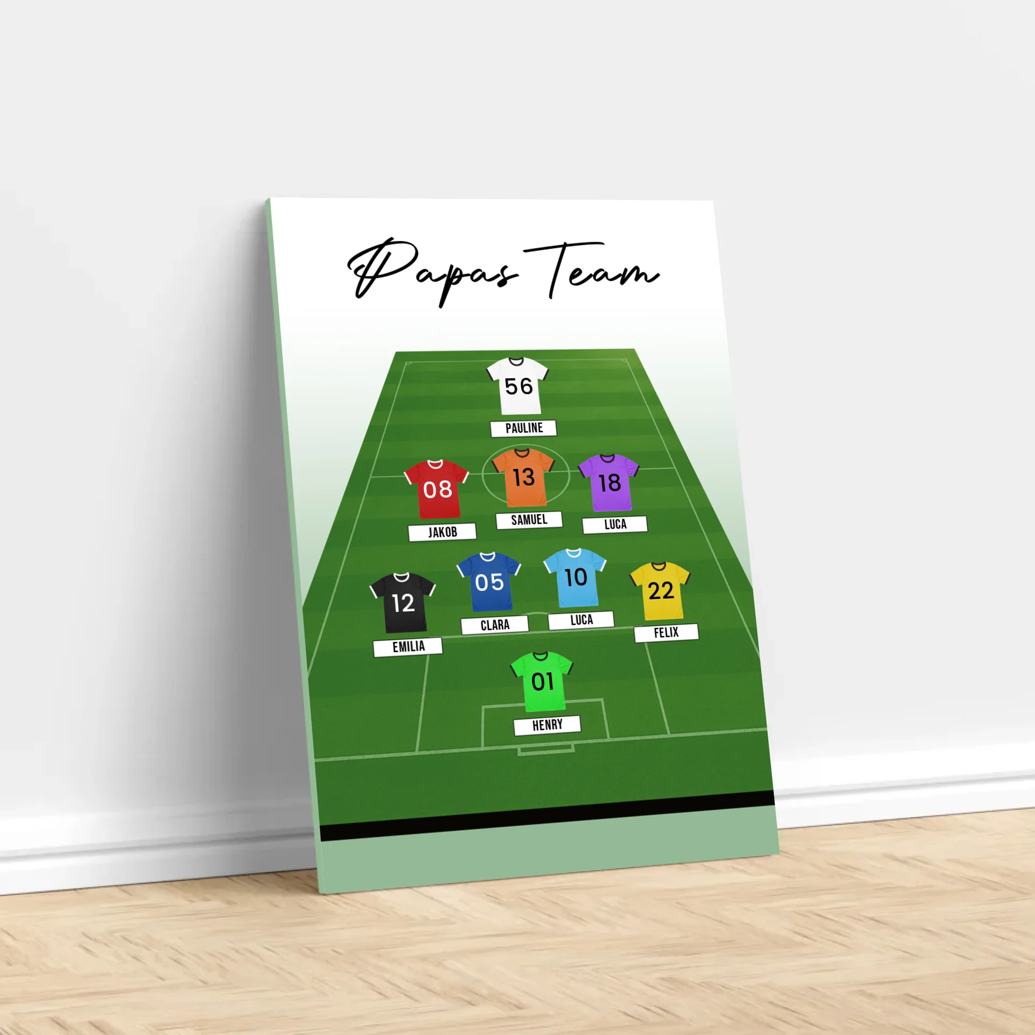 Personalisierte Leinwand "Personalisierbare Fußball-Teamaufstellung"