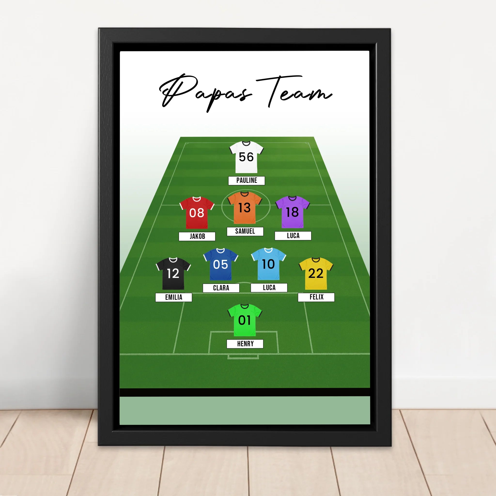 Personalisierte Leinwand "Personalisierbare Fußball-Teamaufstellung"