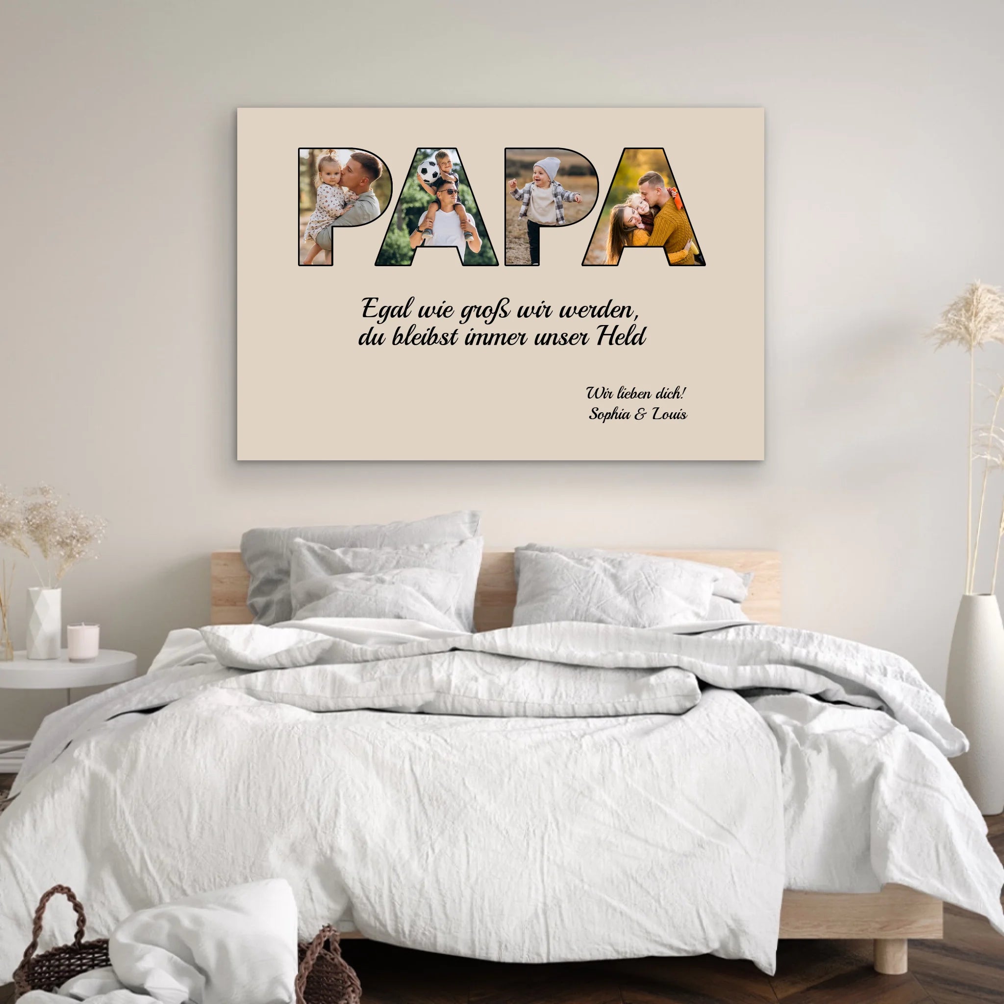 Personalisierte Leinwand "Papa bleibt mein Held"