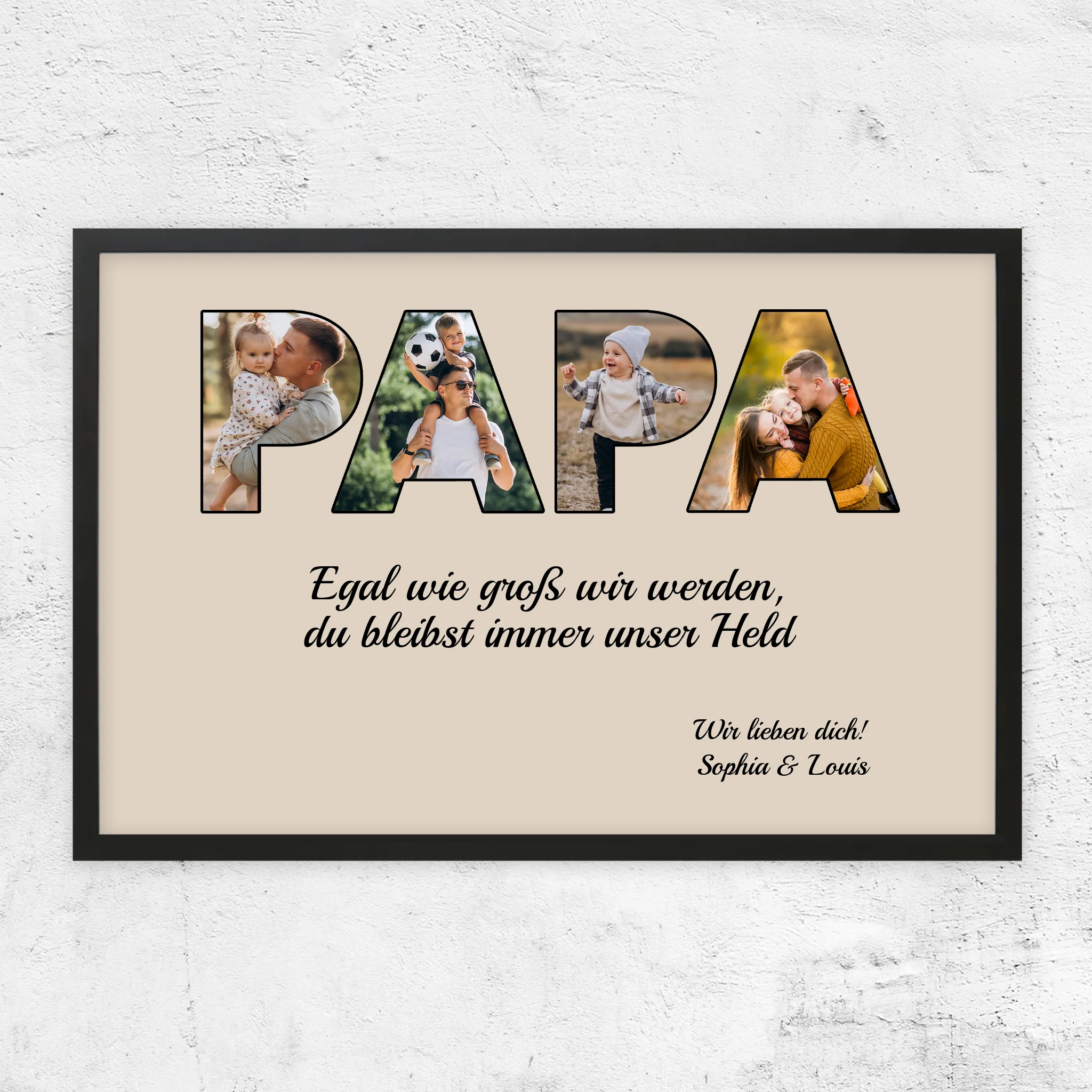 Personalisiertes Poster "Papa bleibt mein Held"