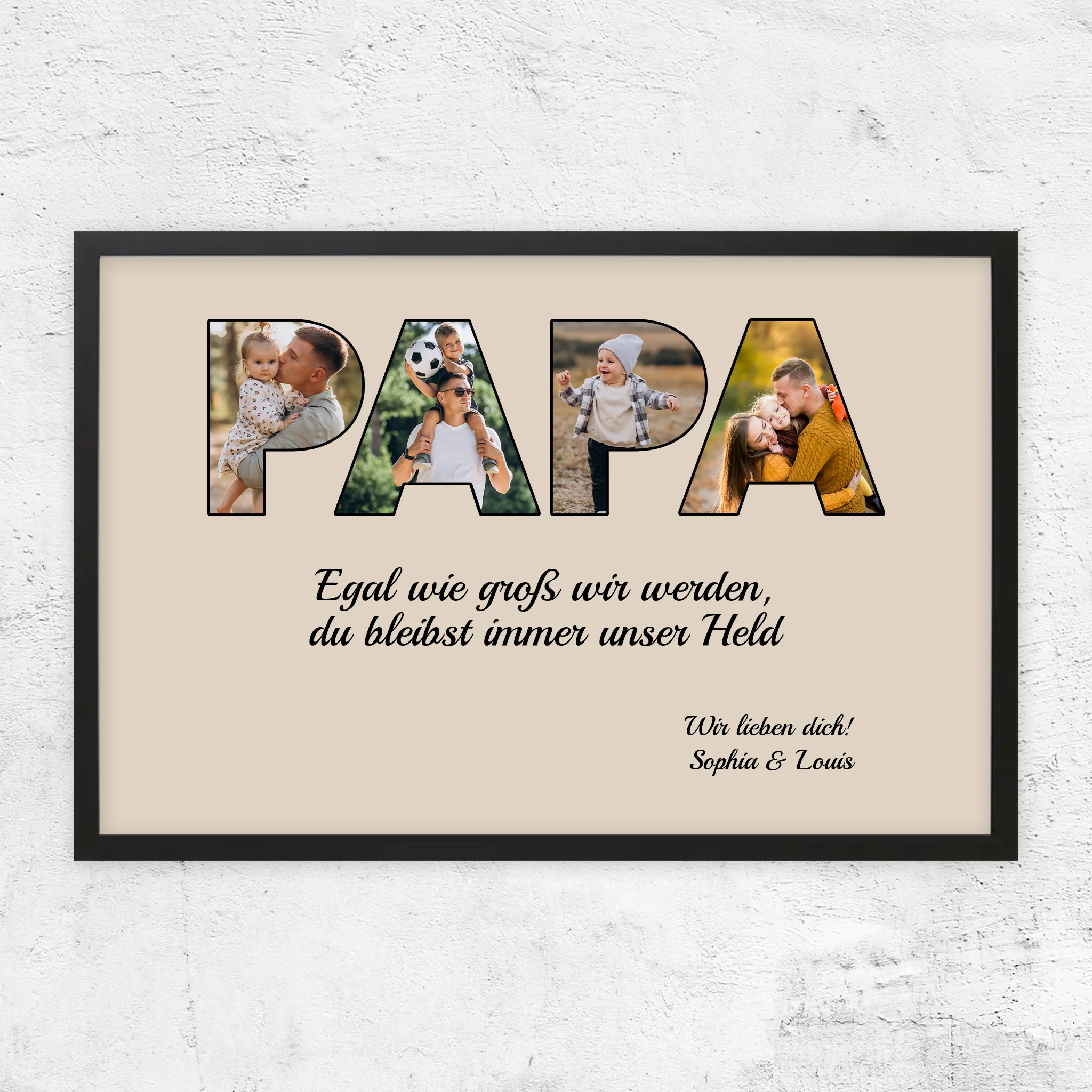 Personalisiertes Poster "Papa bleibt mein Held"