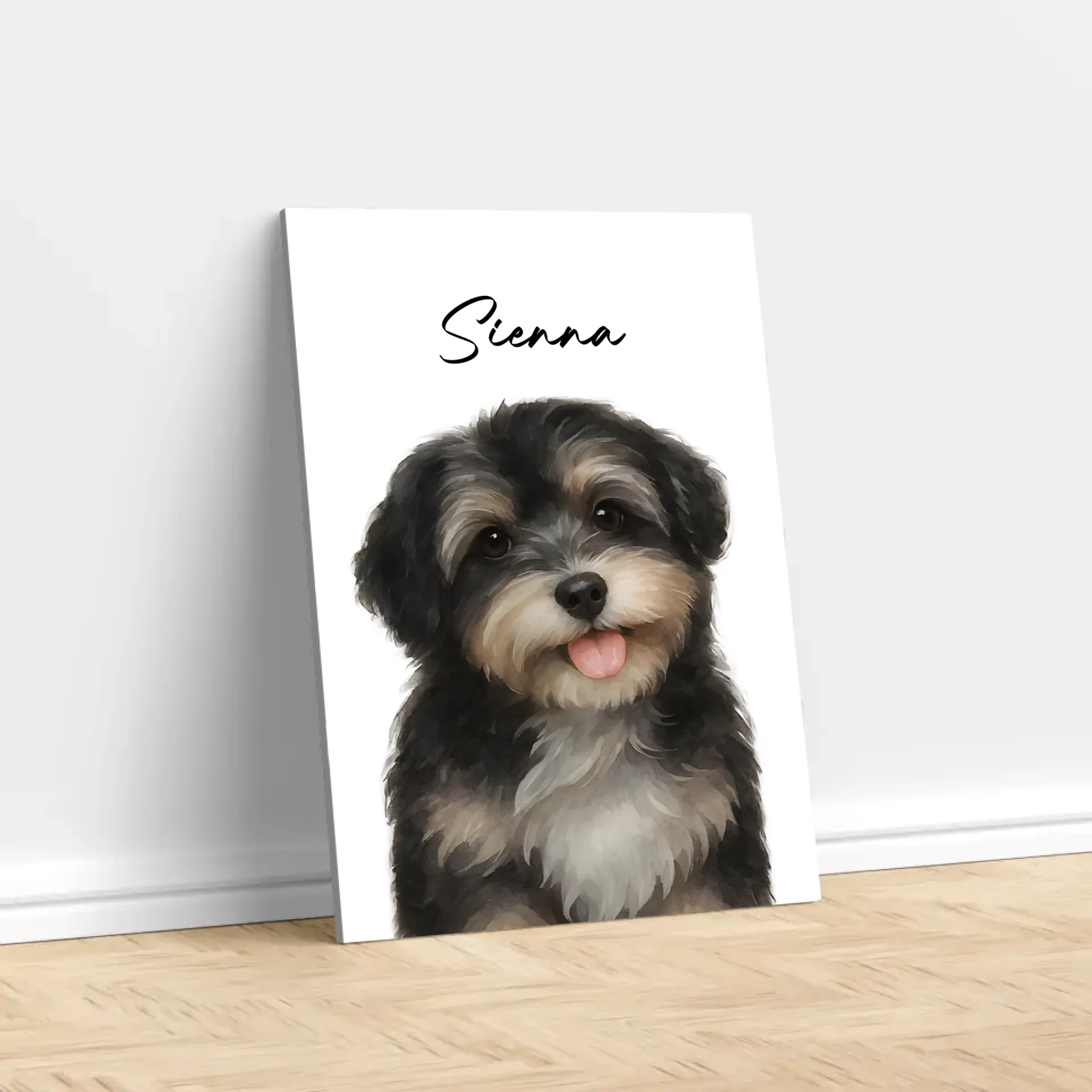 Personalisierte Leinwand – Hundefoto Aquarell