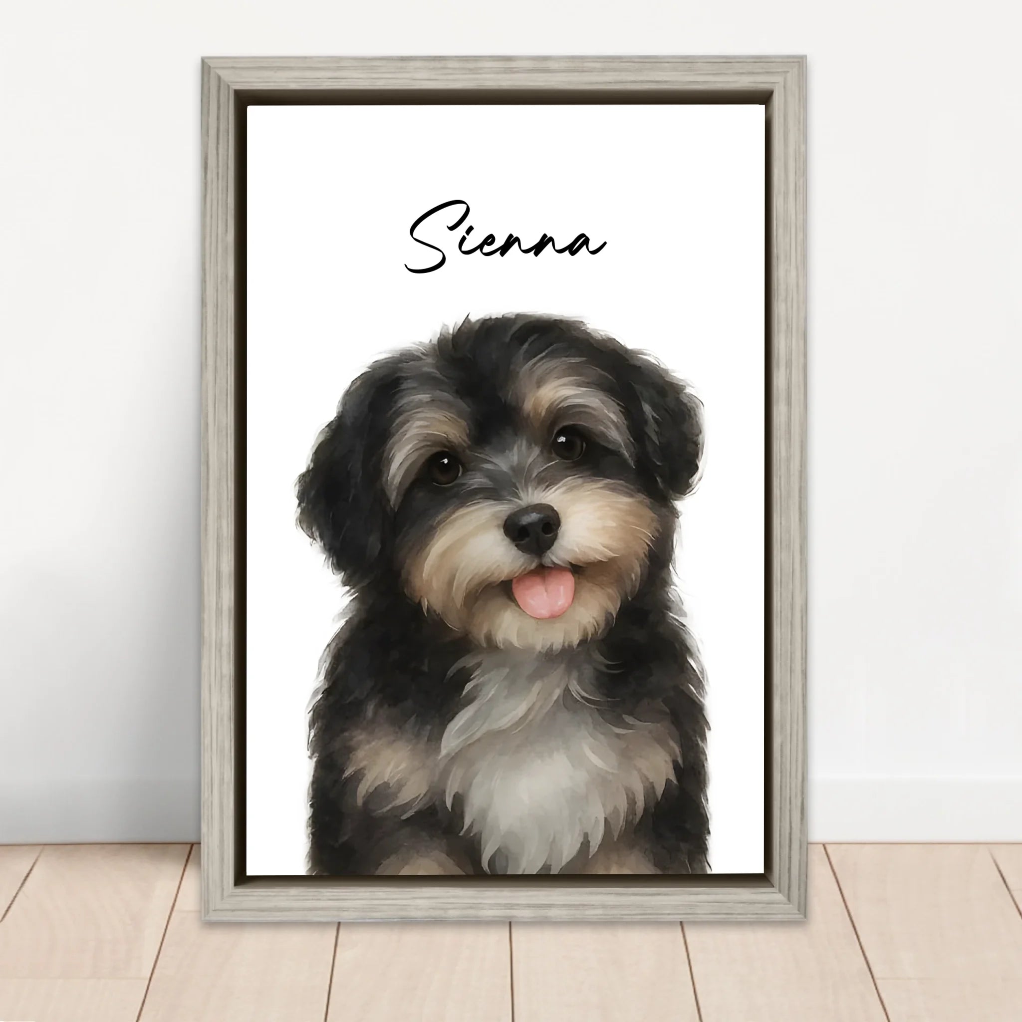 Personalisierte Leinwand – Hundefoto Aquarell
