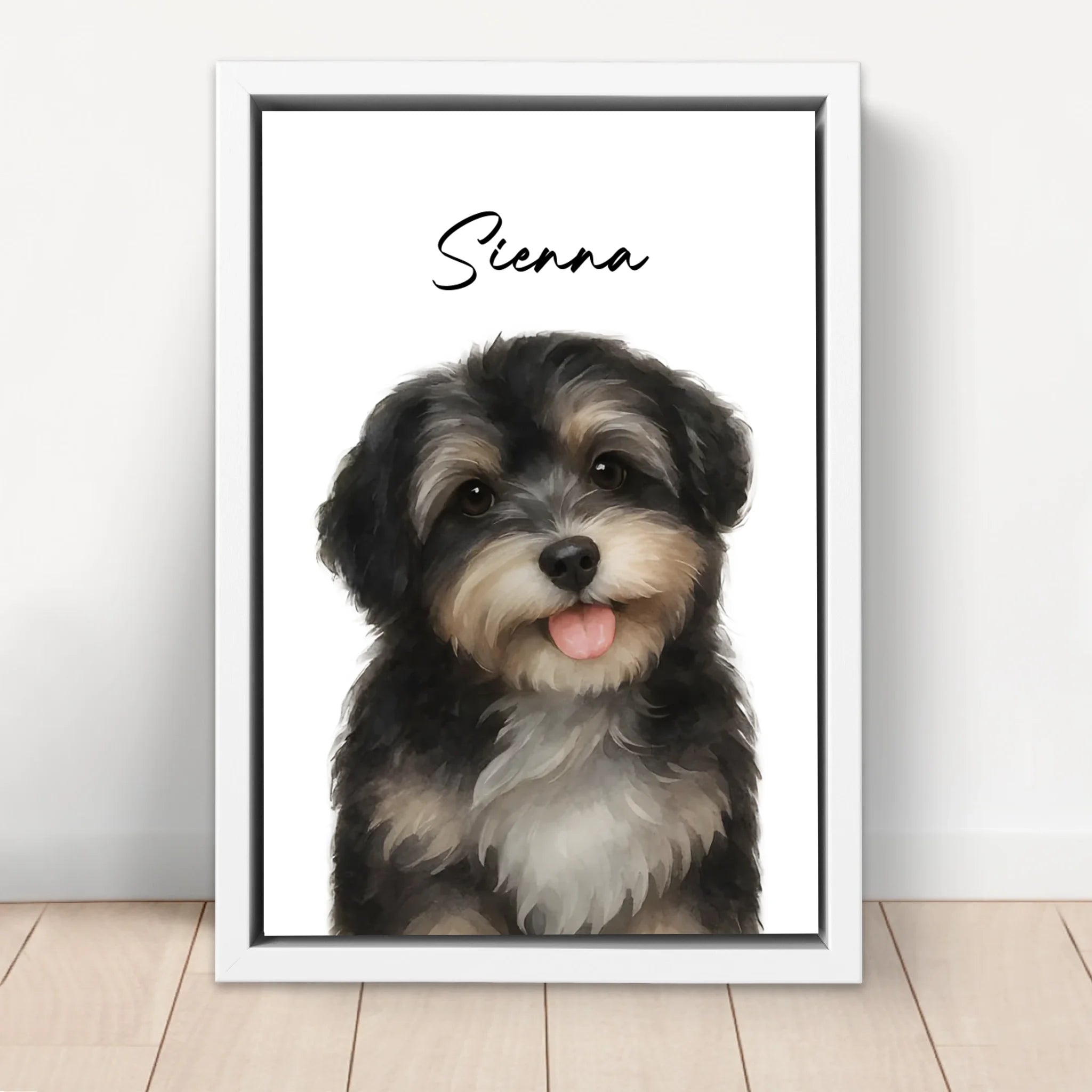 Personalisierte Leinwand – Hundefoto Aquarell