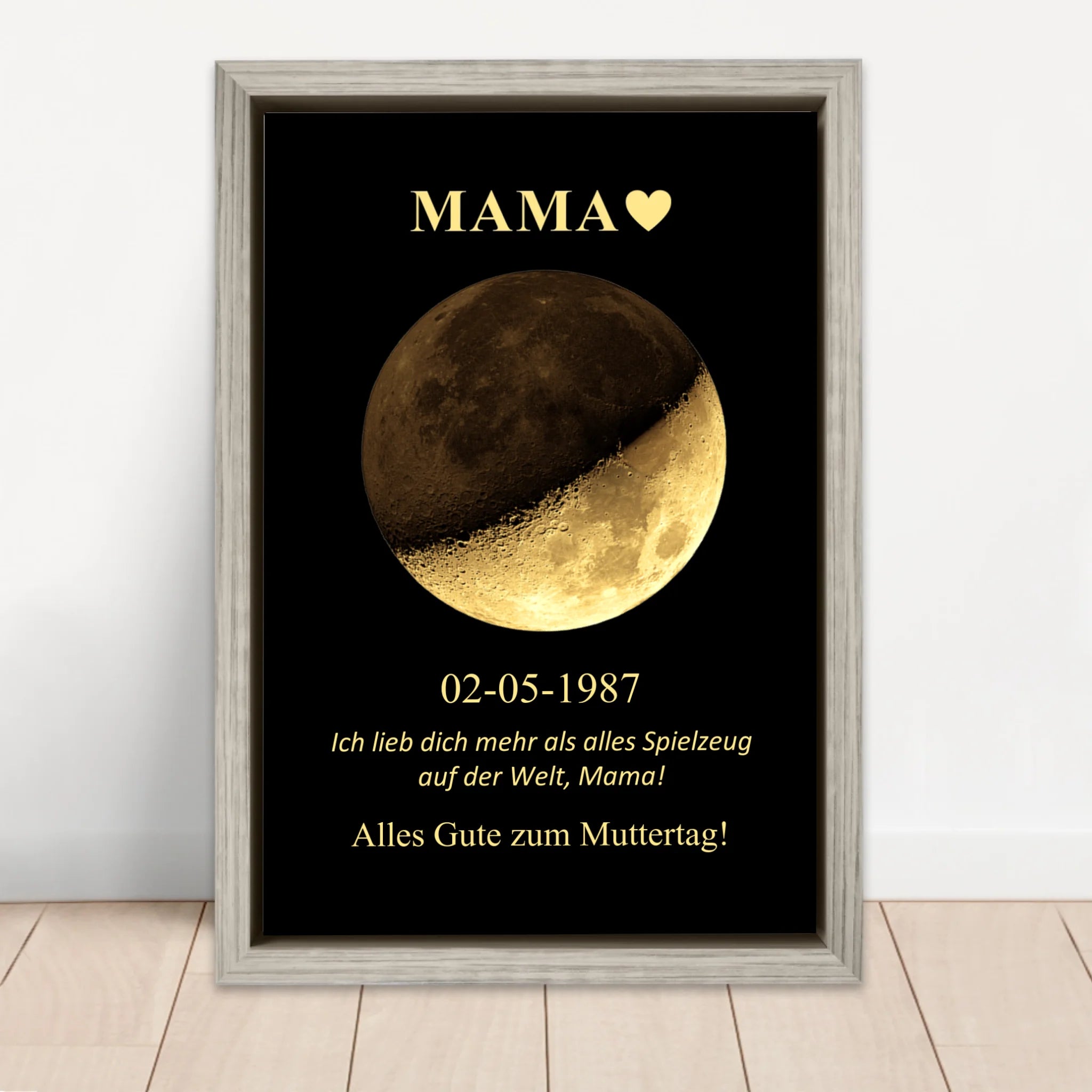 Personalisierte Leinwand "Mondphase für Mama und Papa"