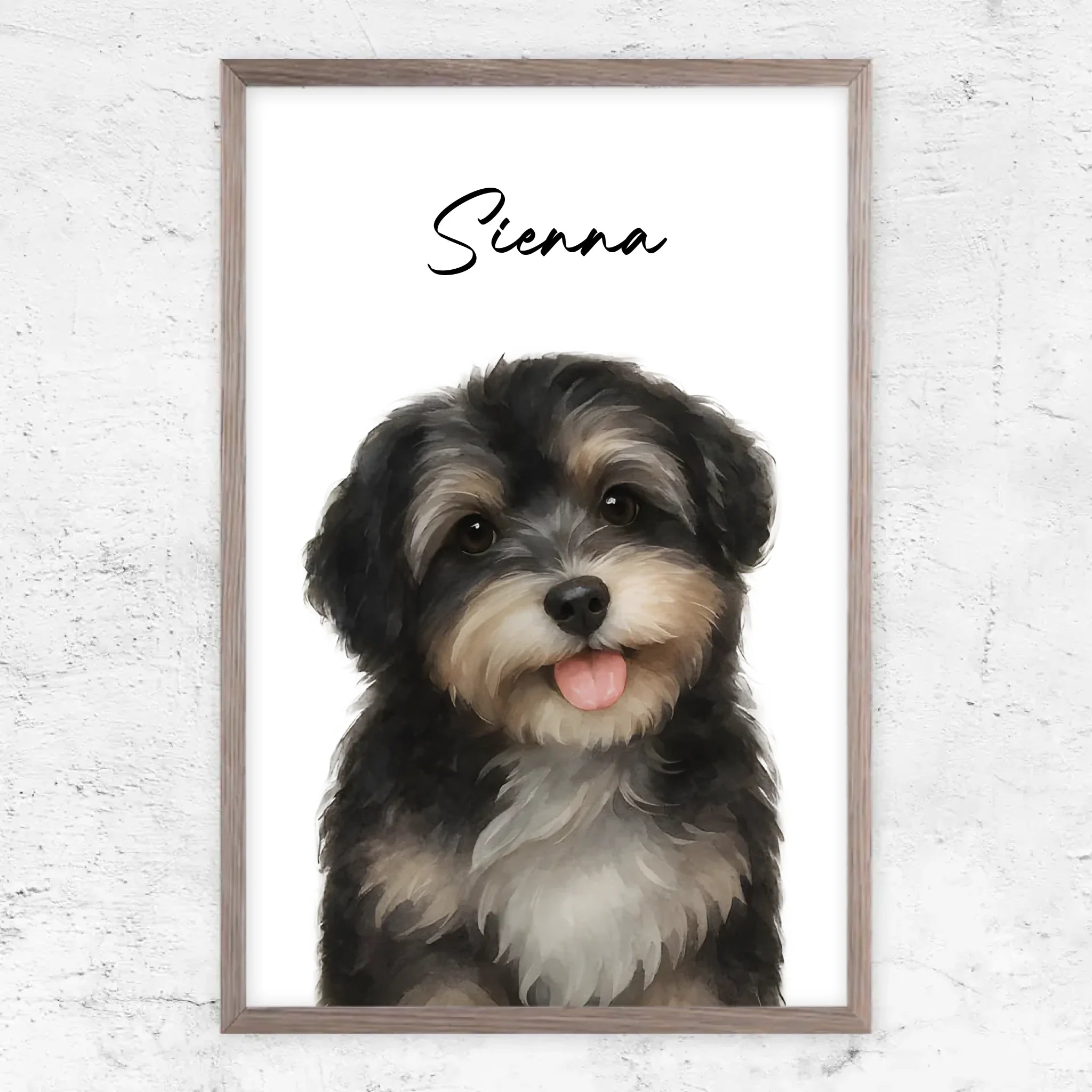 Personalisiertes Poster – Hundefoto Aquarell