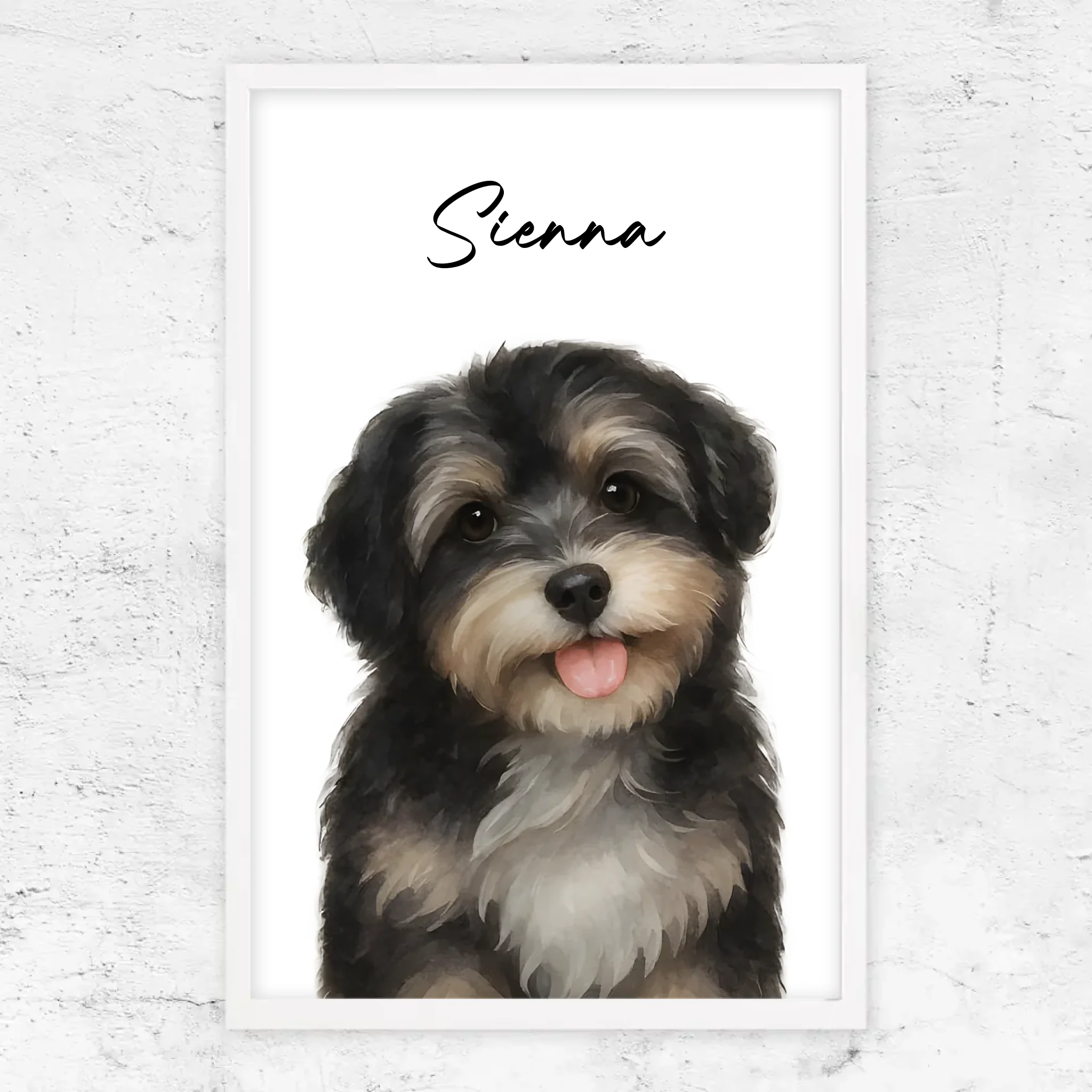 Personalisiertes Poster – Hundefoto Aquarell