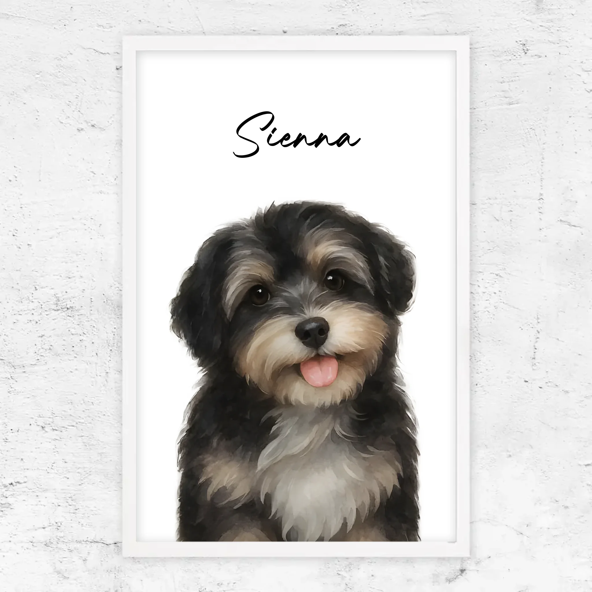 Personalisiertes Poster – Hundefoto Aquarell