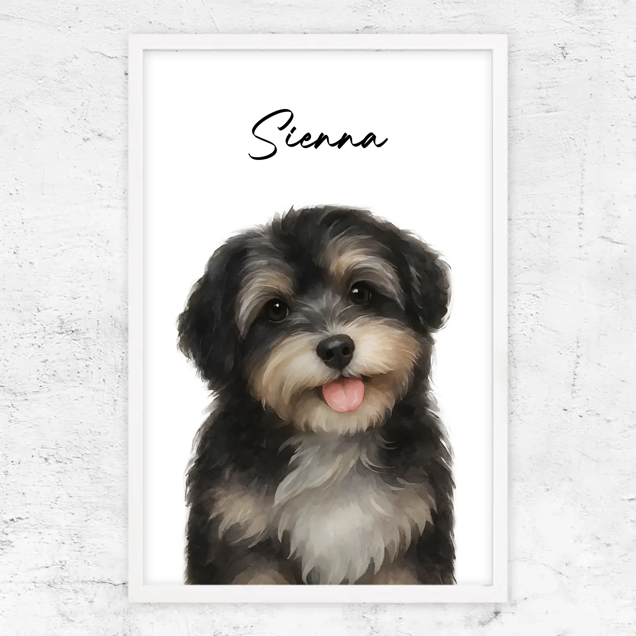 Personalisiertes Poster – Hundefoto Aquarell