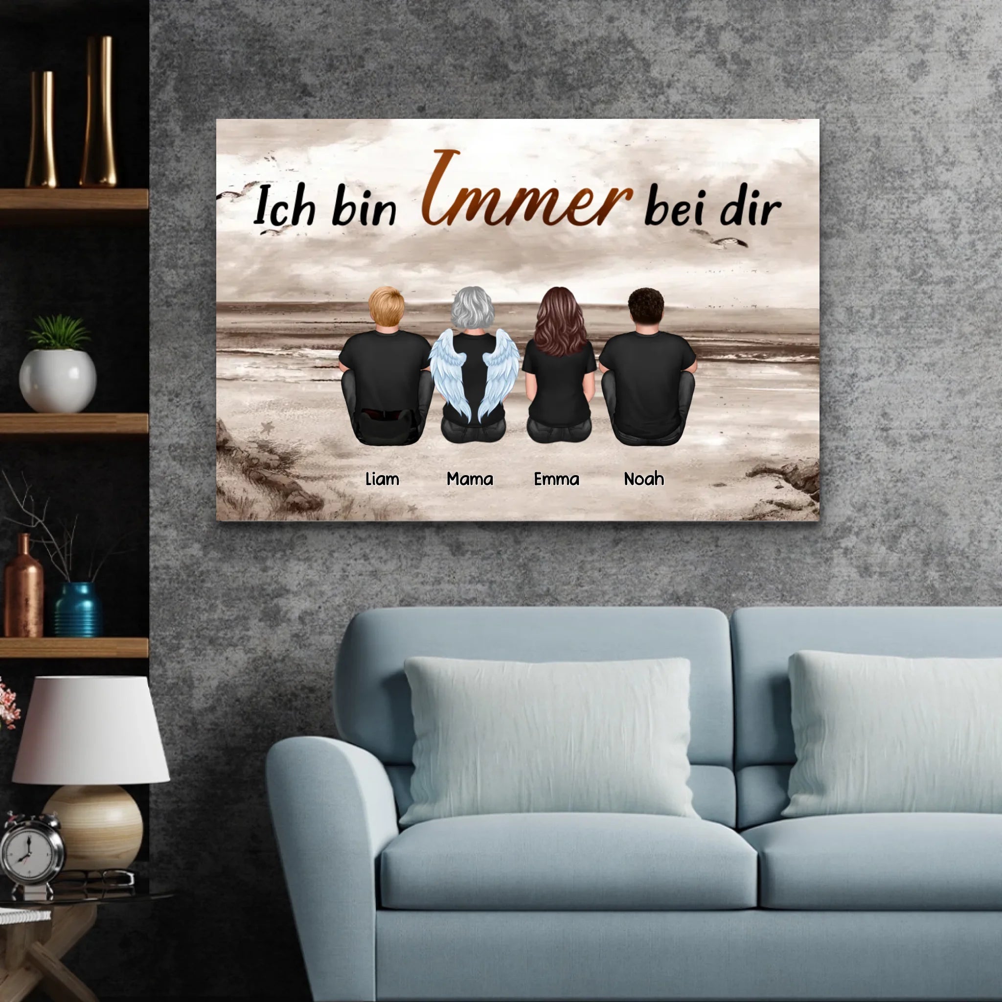 Personalisierte Leinwand "Wir sind immer bei dir - Verlorenes Familienmitglied"