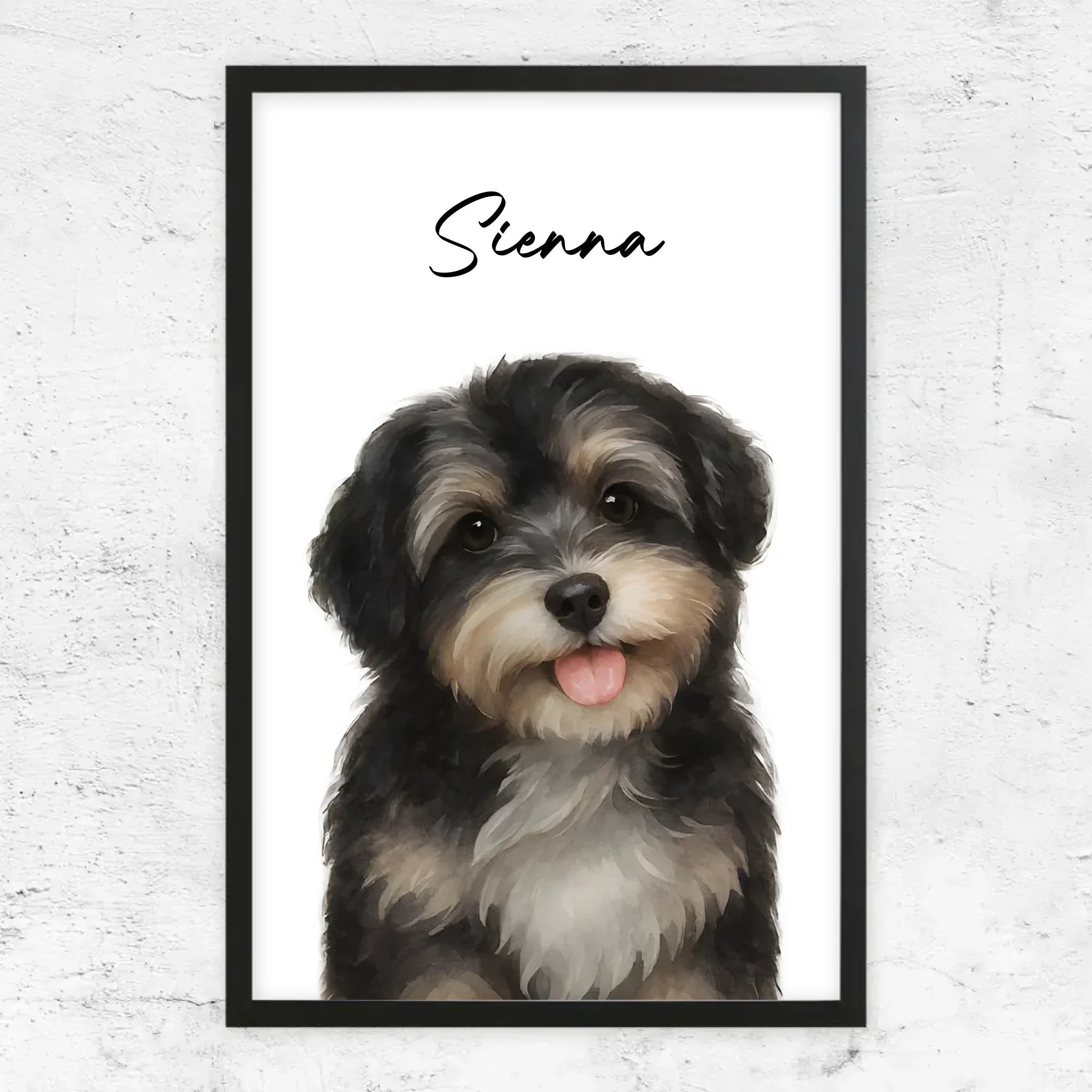 Personalisiertes Poster – Hundefoto Aquarell