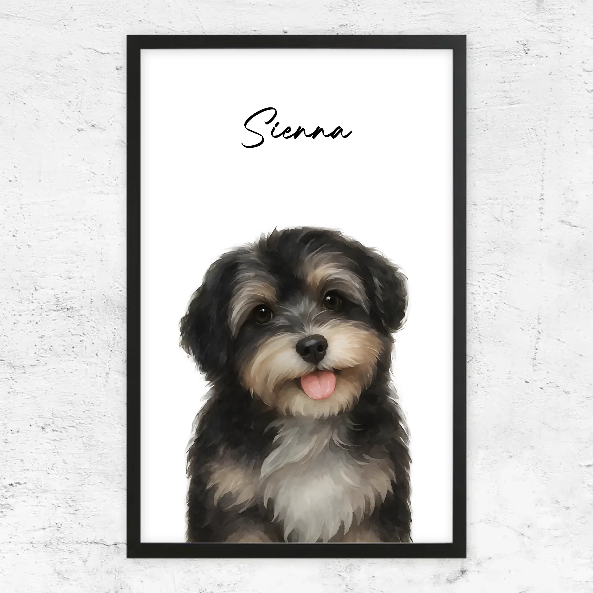 Personalisiertes Poster – Hundefoto Aquarell