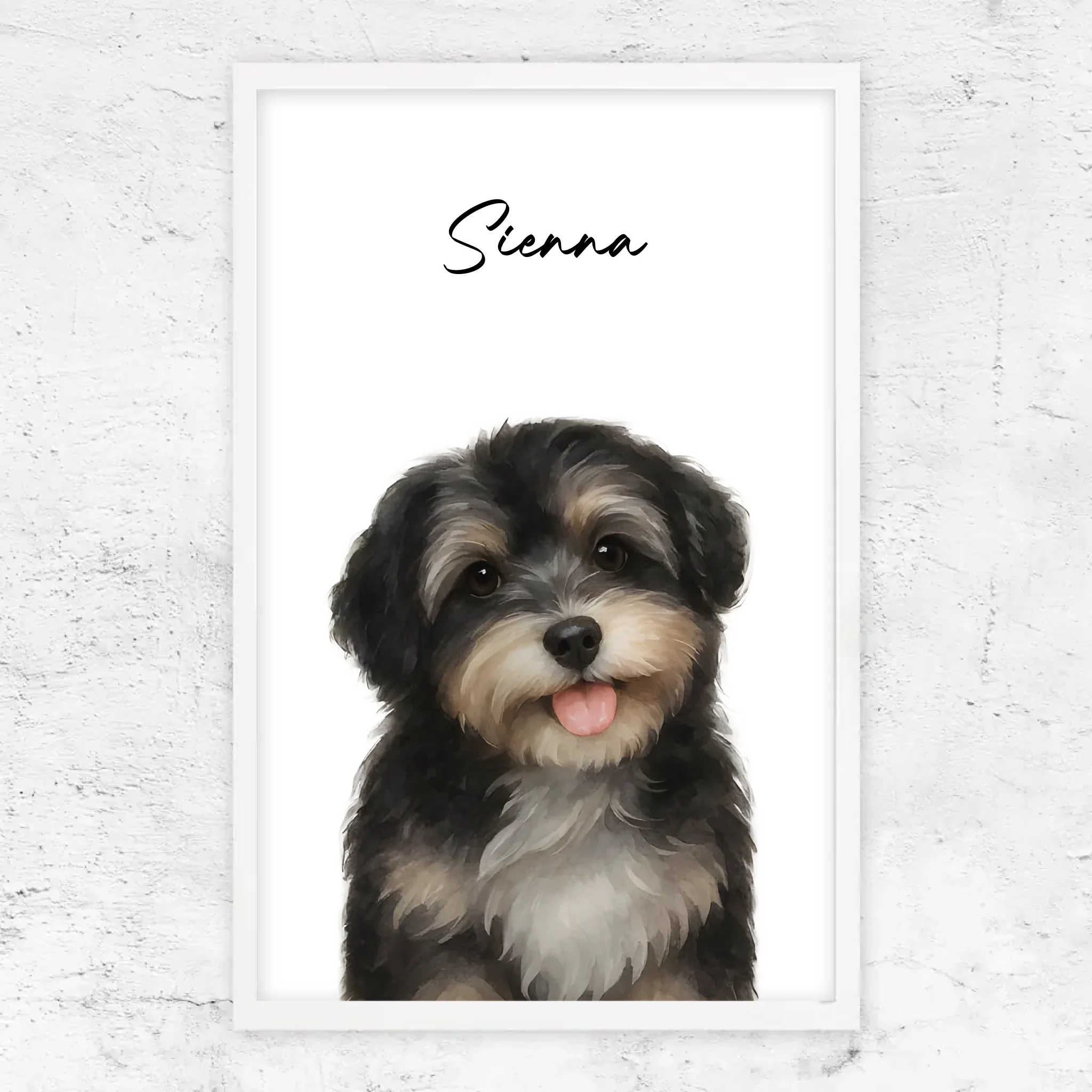 Personalisiertes Poster – Hundefoto Aquarell