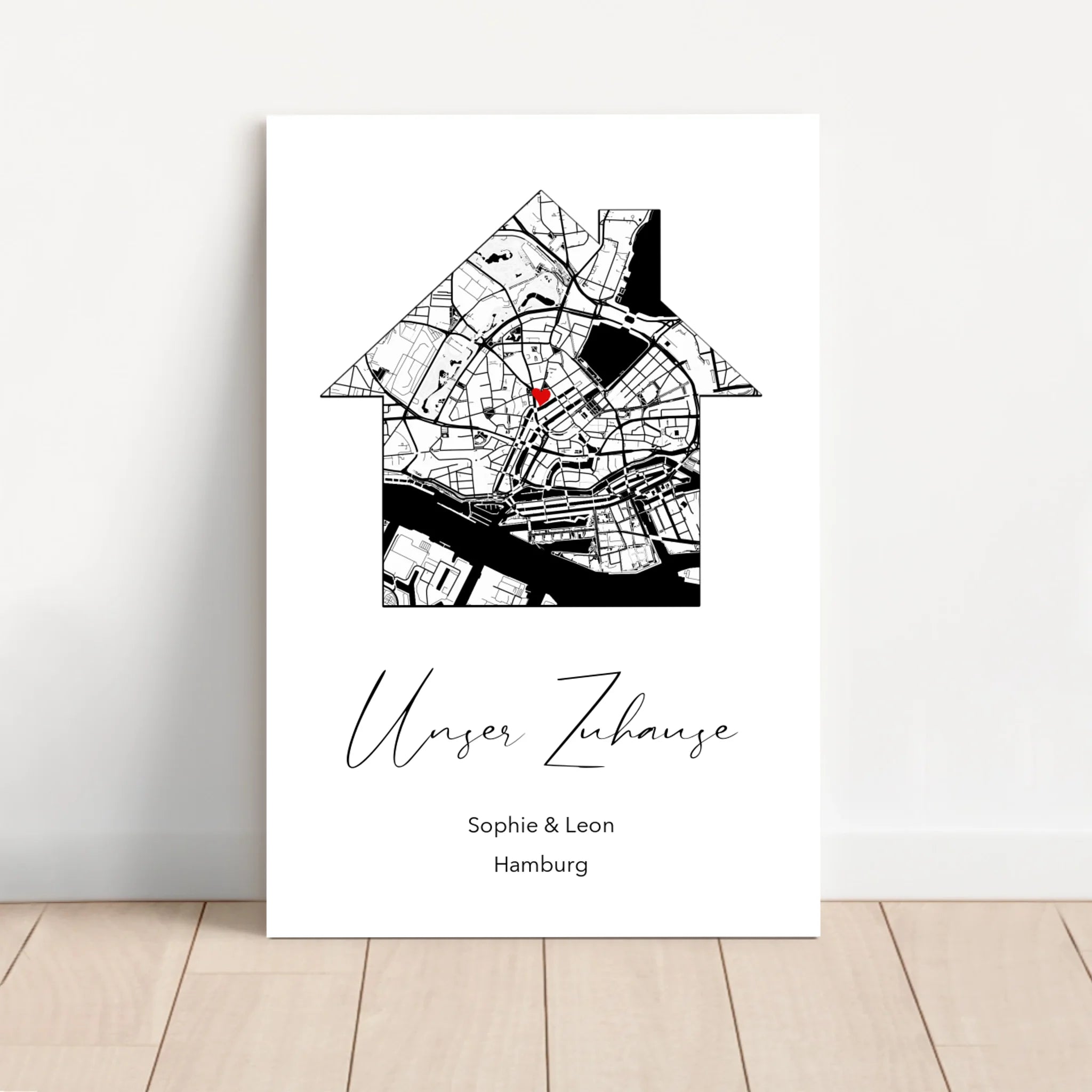 Personalisierte Leinwand "Unser Zuhause"