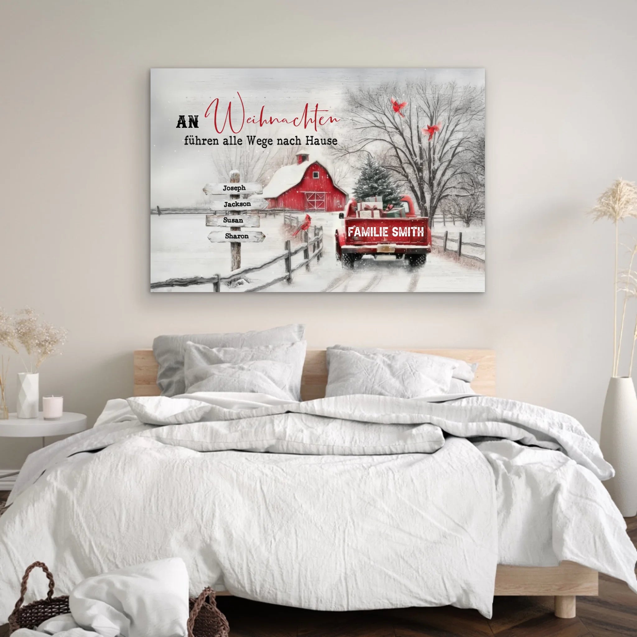 Personalisierte Leinwand – Alle Wege führen zu Weihnachten nach Hause