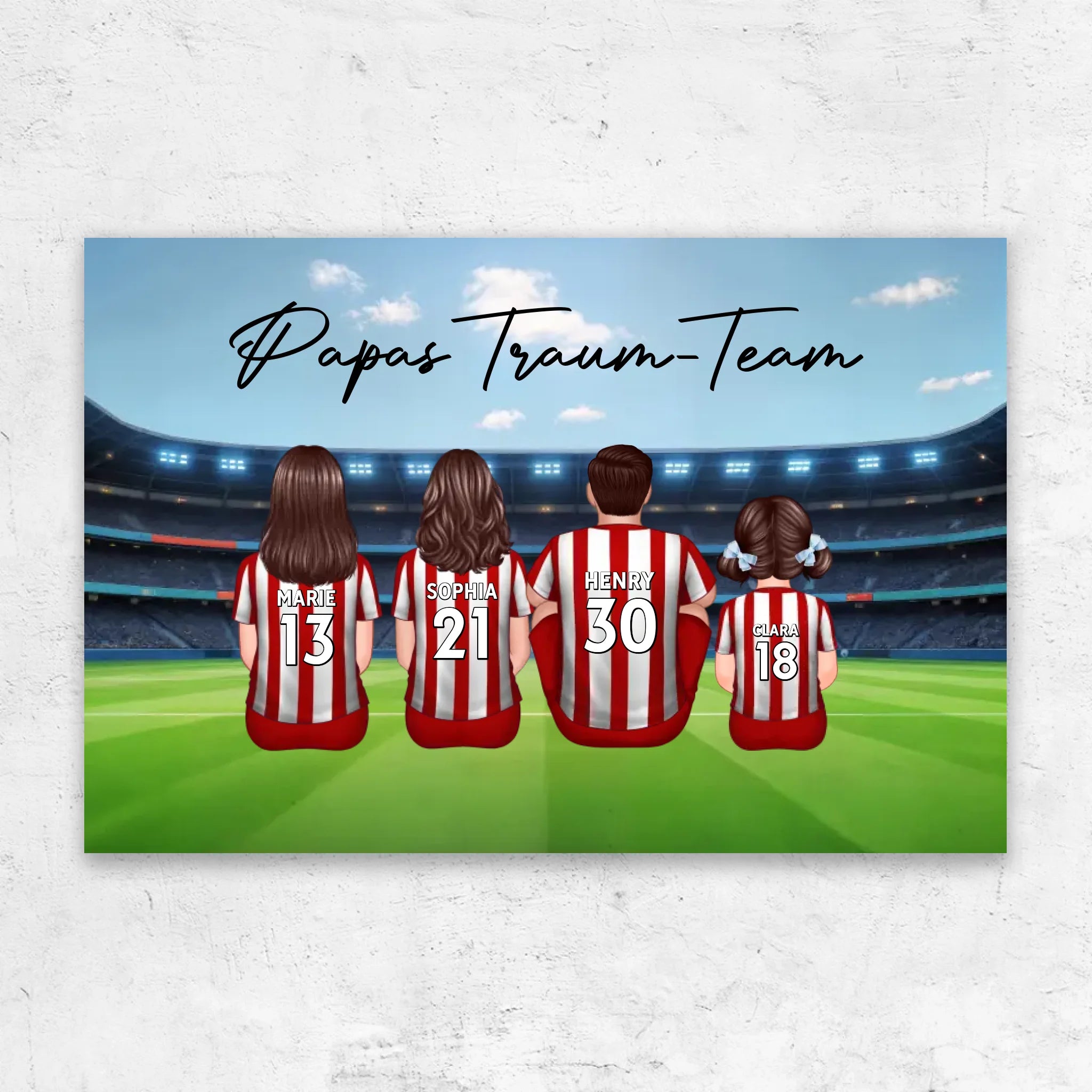 Personalisierte Leinwand "Papas Traum-Team - Fußball"