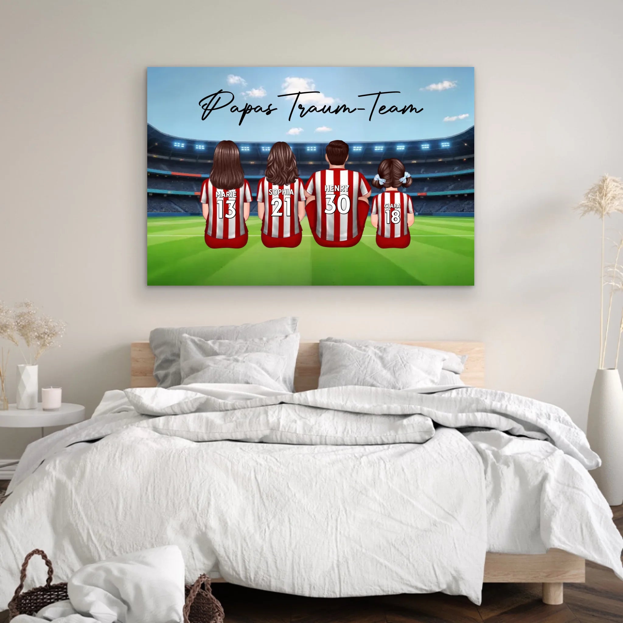 Personalisierte Leinwand "Papas Traum-Team - Fußball"