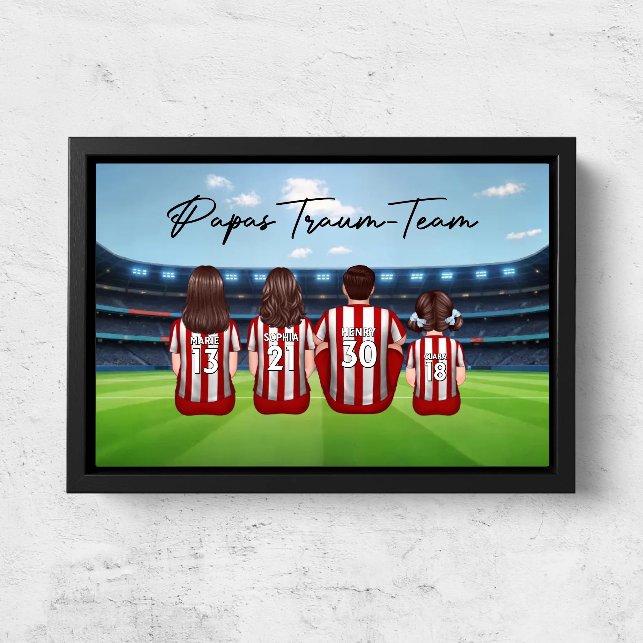 Personalisierte Leinwand "Papas Traum-Team - Fußball"