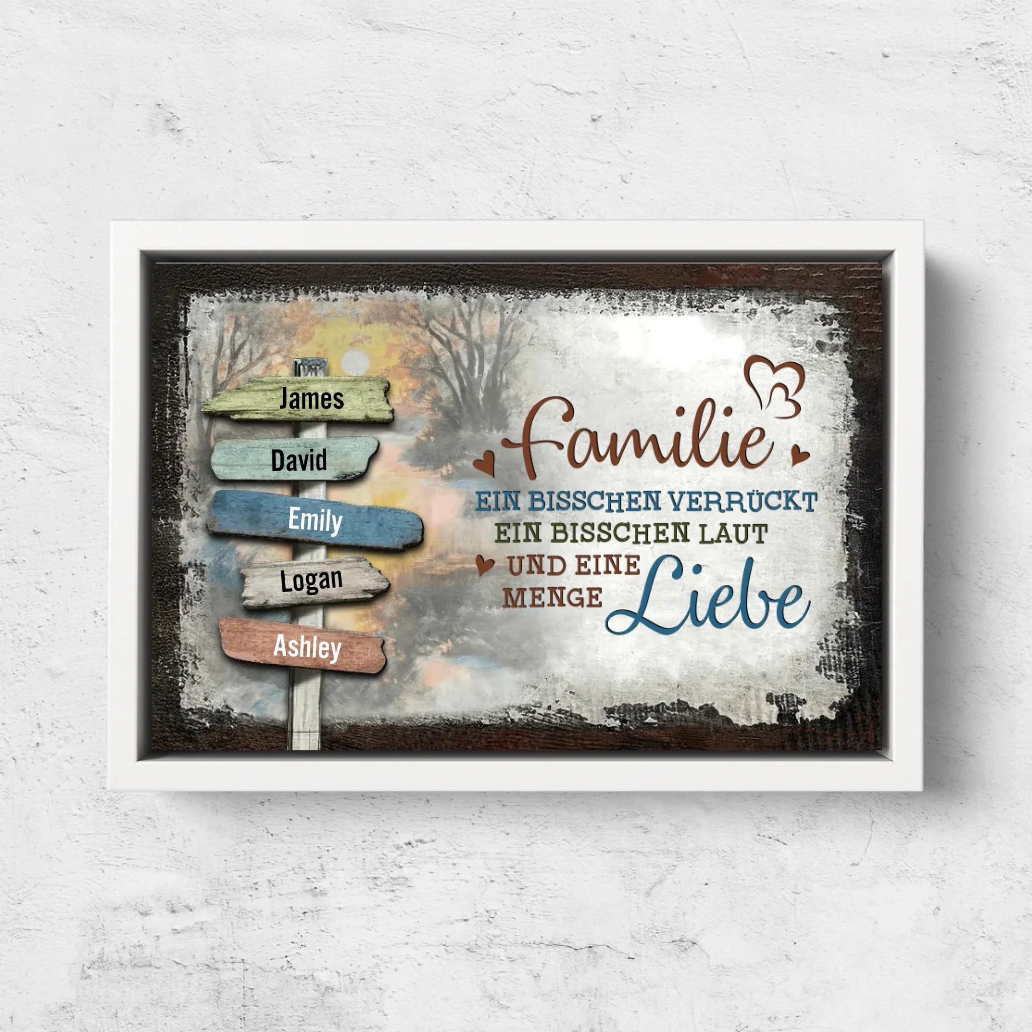 Personalisierte Leinwand – Vintage Sonnenuntergang Familie