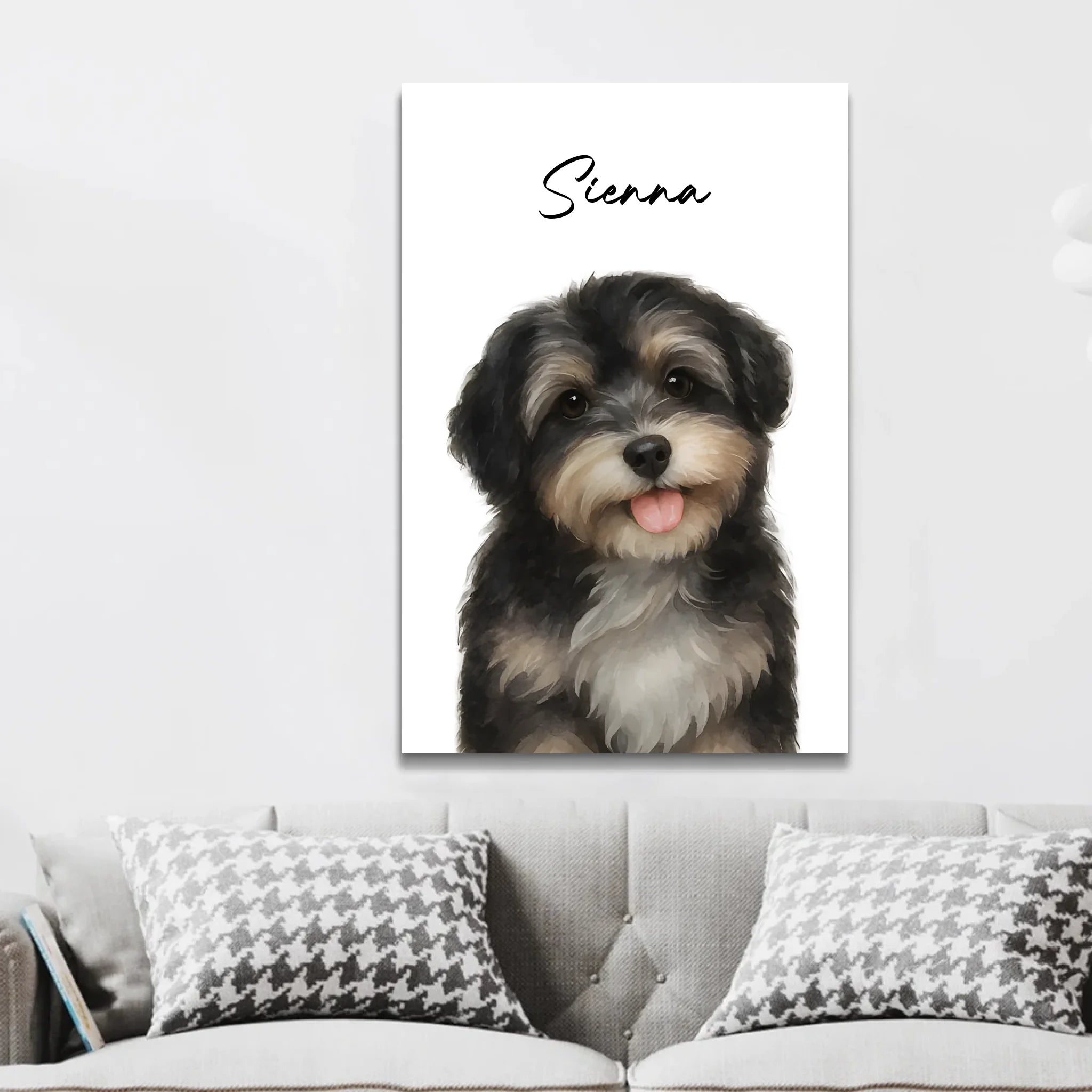 Personalisierte Leinwand – Hundefoto Aquarell