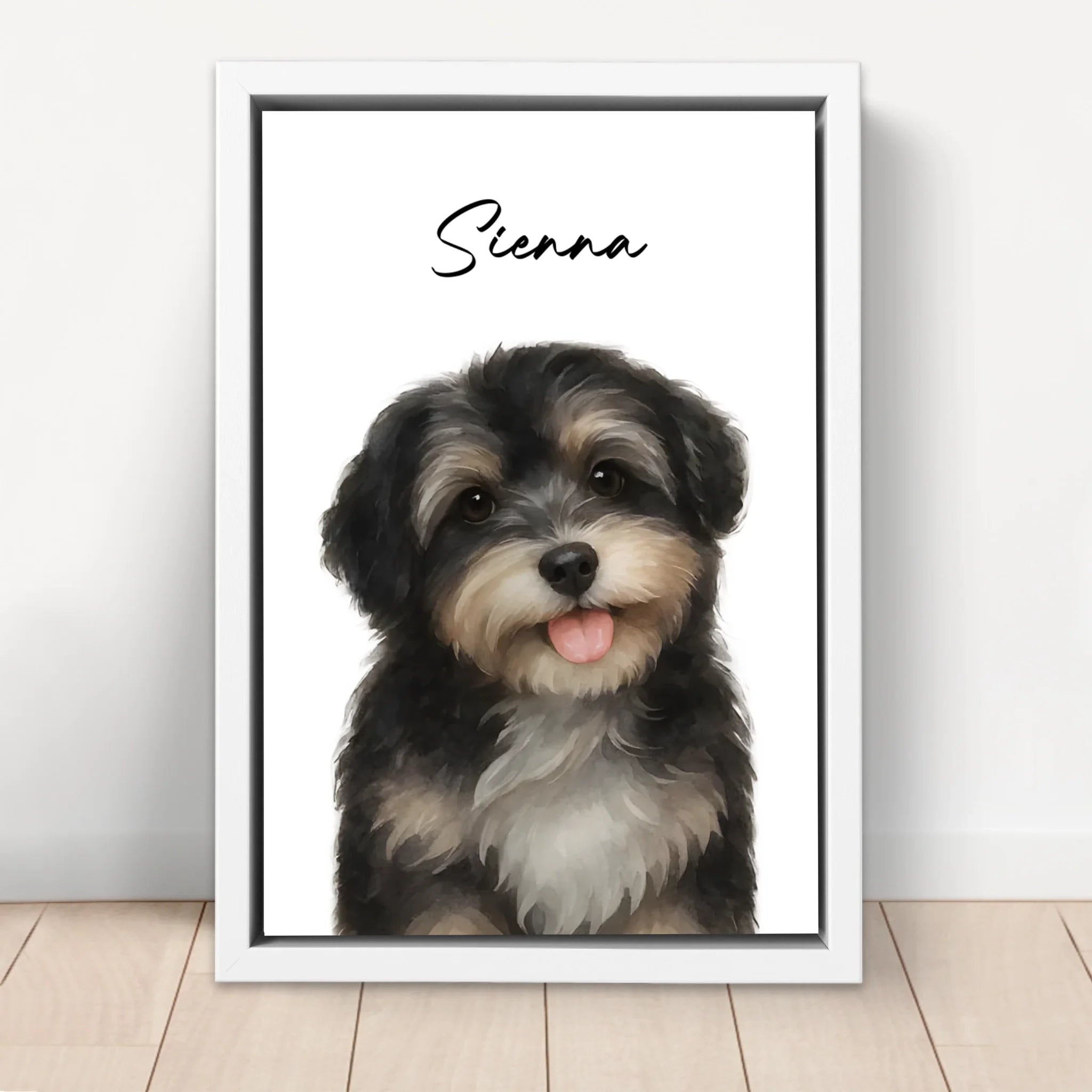 Personalisierte Leinwand – Hundefoto Aquarell