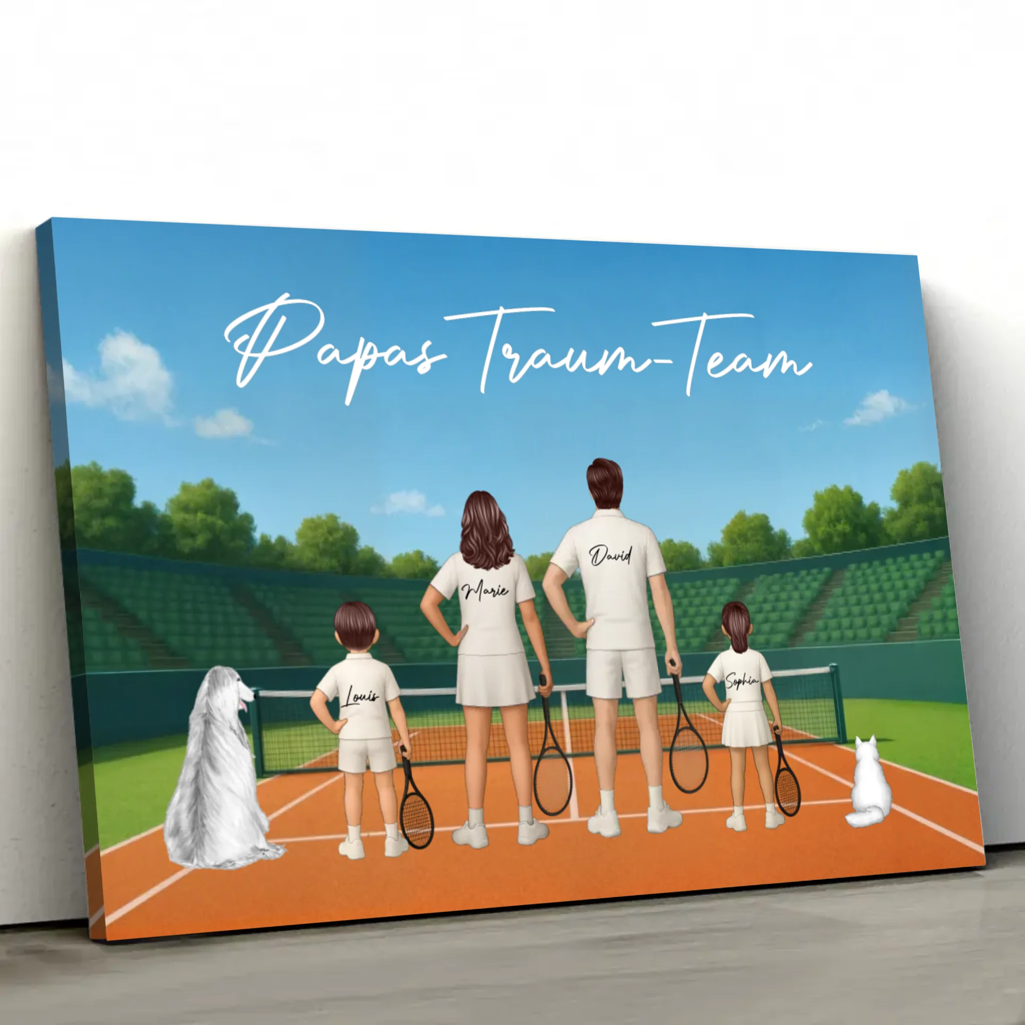 Personalisierte Leinwand "Papas Traum-Team - Tennis"