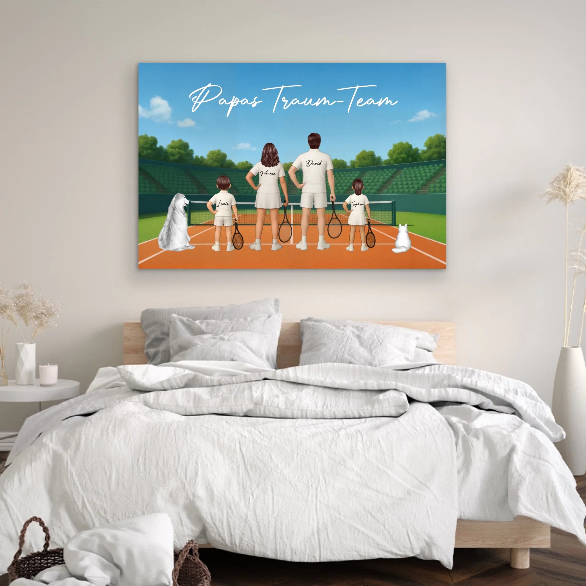 Personalisierte Leinwand "Papas Traum-Team - Tennis"