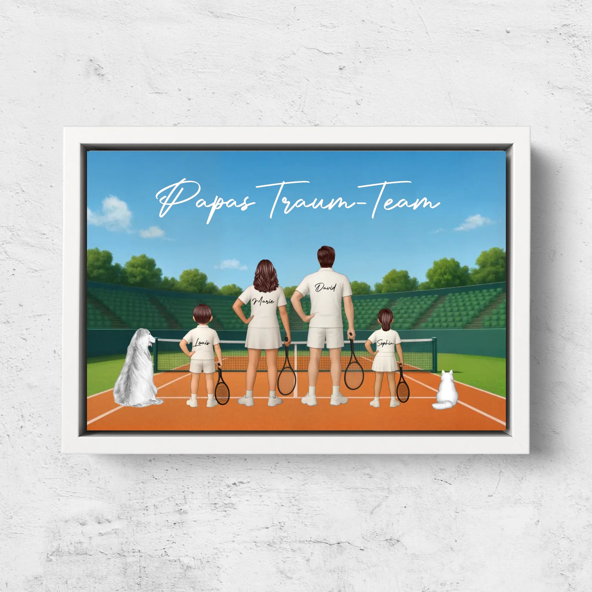 Personalisierte Leinwand "Papas Traum-Team - Tennis"