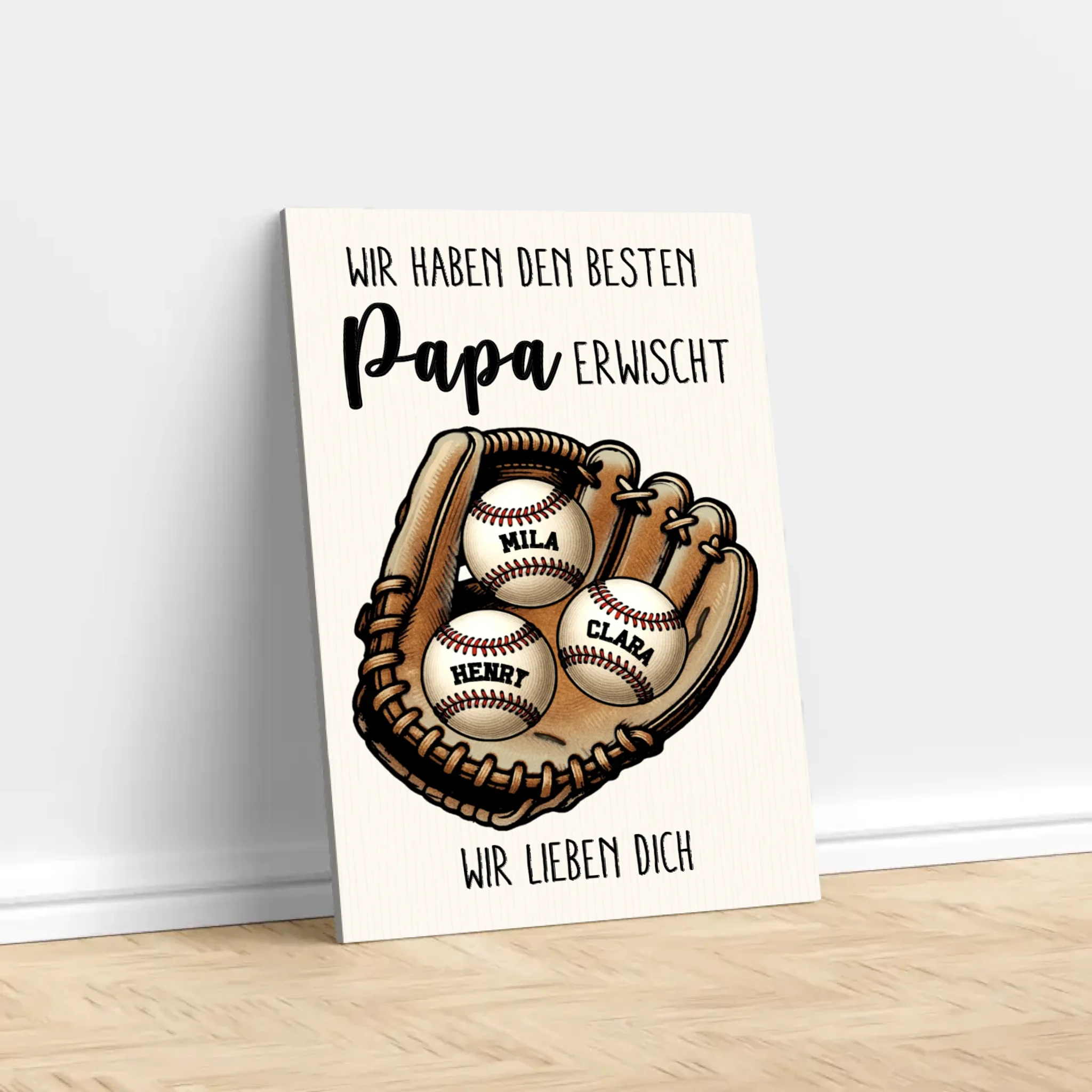 Personalisierte Leinwand "Wir haben den besten Papa oder die beste Mama erwischt"