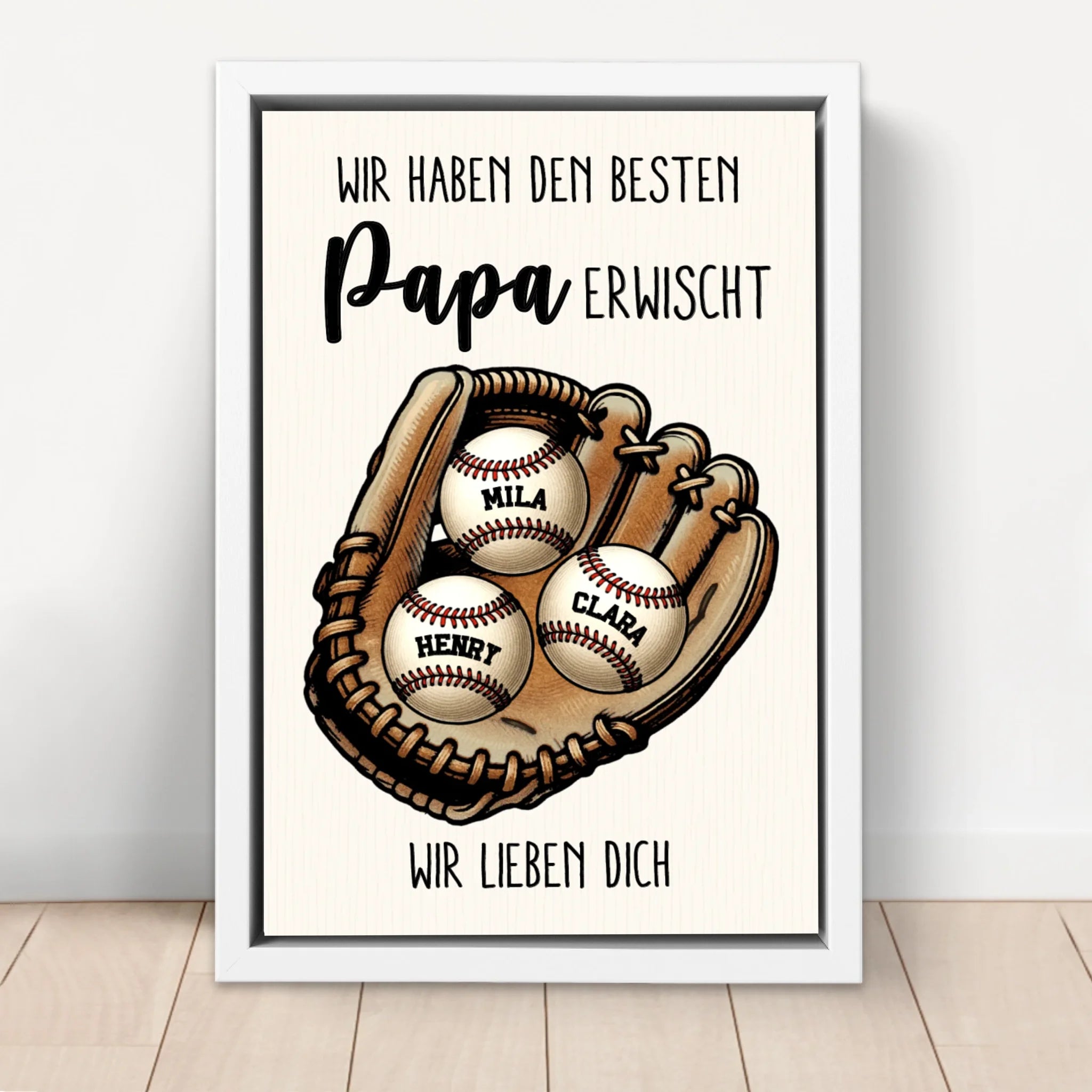 Personalisierte Leinwand "Wir haben den besten Papa oder die beste Mama erwischt"