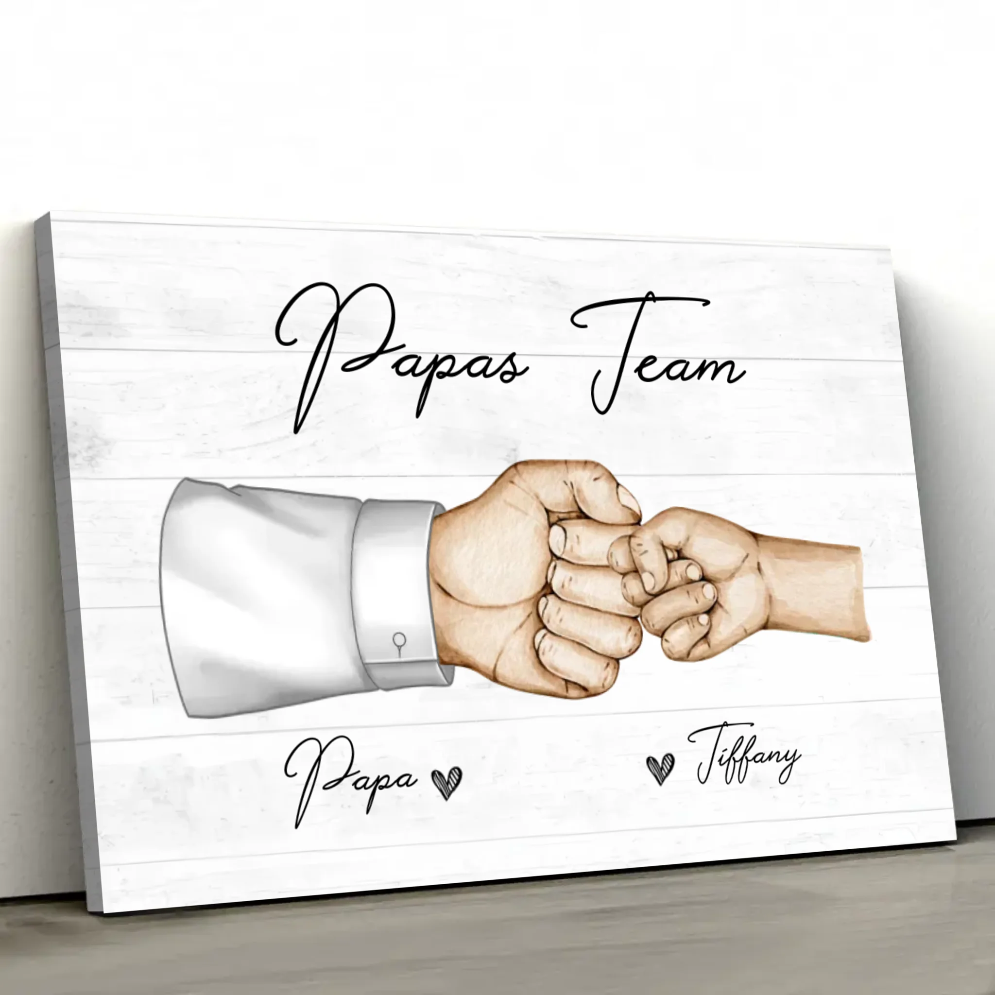 Personalisierte Leinwand "Papas Team"